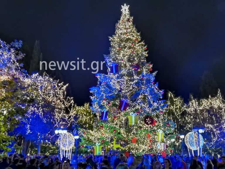 Άναψε το χριστουγεννιάτικο δέντρο στην Αθήνα - 60.000 λαμπιόνια φωτίζουν το Σύνταγμα