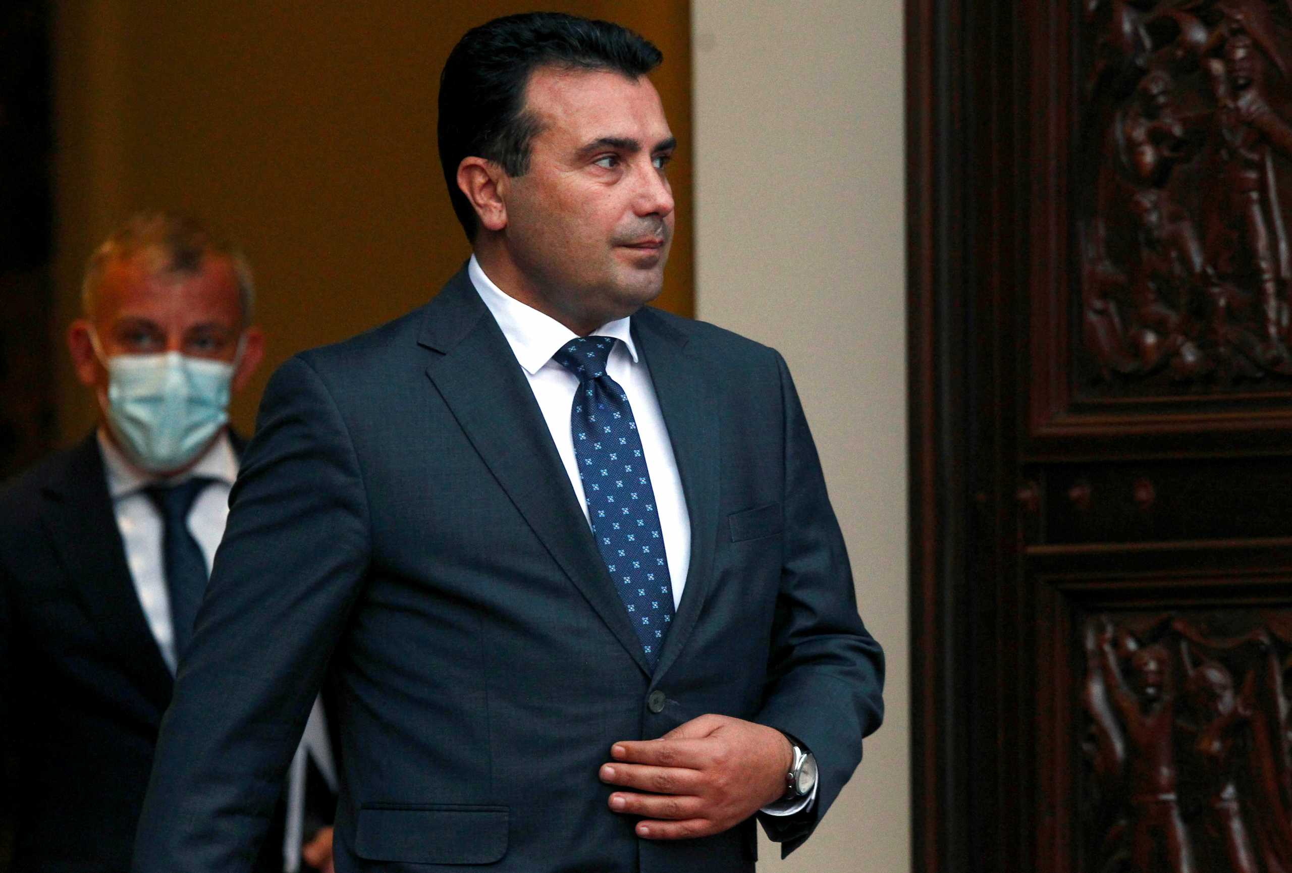 North Macedonia's Prime Minister Zoran Zaev welcomes Netherlands' Prime Minister Mark Rutte (not pictured) in Skopje ,North Macedonia November 10, 2021.REUTERS