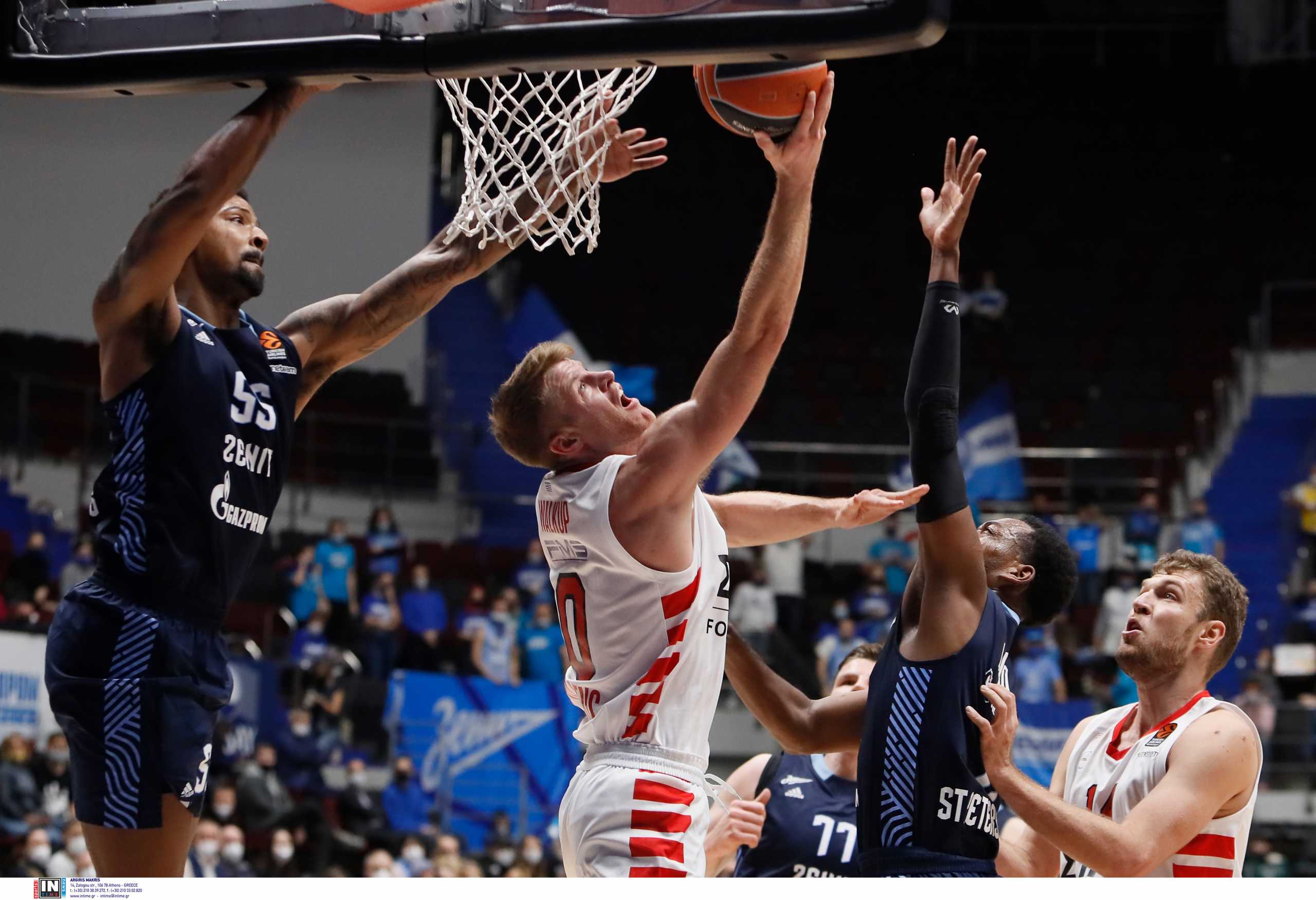 Euroleague, Ζενίτ – Ολυμπιακός 84-78: Τρίτη ήττα μακριά από το ΣΕΦ
