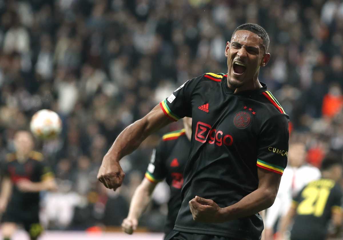 Soccer Football - Champions League - Group C - Besiktas v Ajax Amsterdam - Vodafone Park, Istanbul, Turkey - November 24, 2021 Ajax Amsterdam's Sebastien Haller celebrates scoring their second goal REUTERS