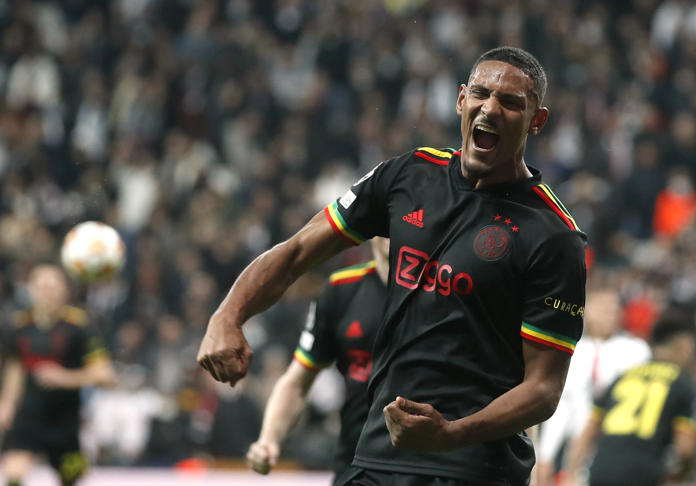 Soccer Football - Champions League - Group C - Besiktas v Ajax Amsterdam - Vodafone Park, Istanbul, Turkey - November 24, 2021 Ajax Amsterdam's Sebastien Haller celebrates scoring their second goal REUTERS