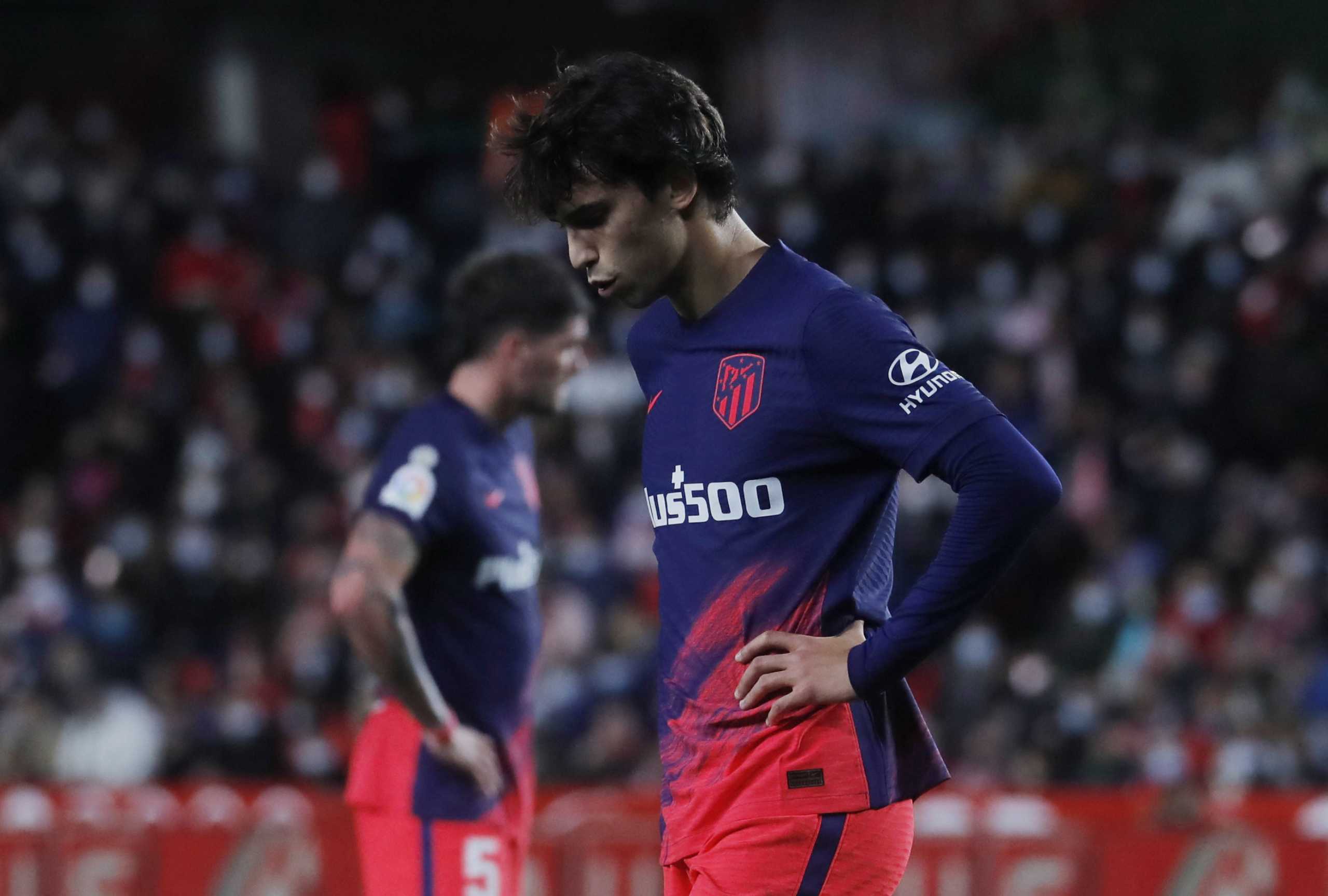 Soccer Football - LaLiga - Granada v Atletico Madrid - Nuevo Estadio de Los Carmenes, Granada, Spain - December 22, 2021 Atletico Madrid's Joao Felix reacts after a disallowed goal REUTERS