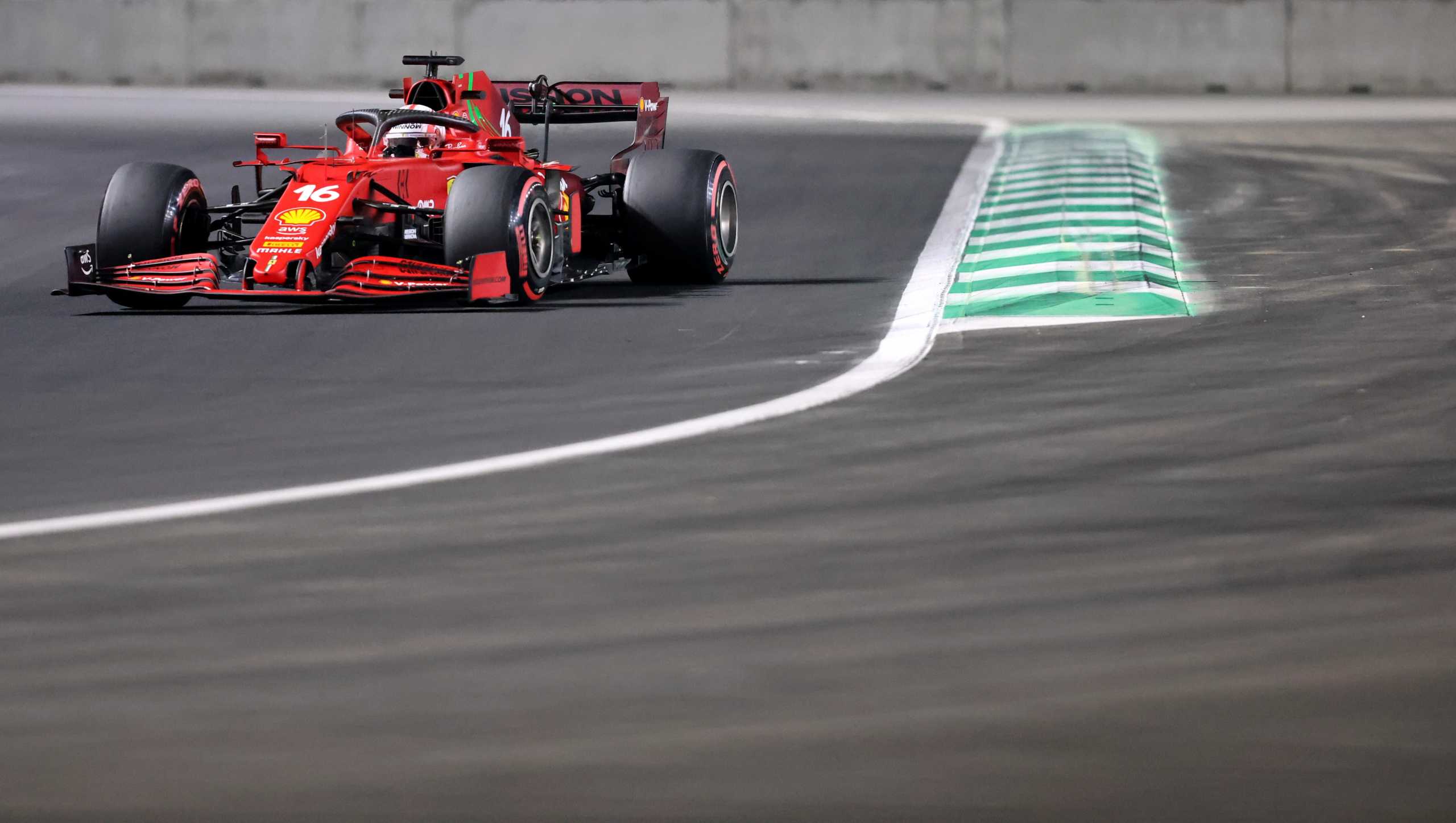 Formula One F1- Saudi Arabian Grand Prix - Jeddah Corniche Circuit, Jeddah, Saudi Arabia - December 3, 2021 Ferrari's Charles Leclerc during practice REUTERS