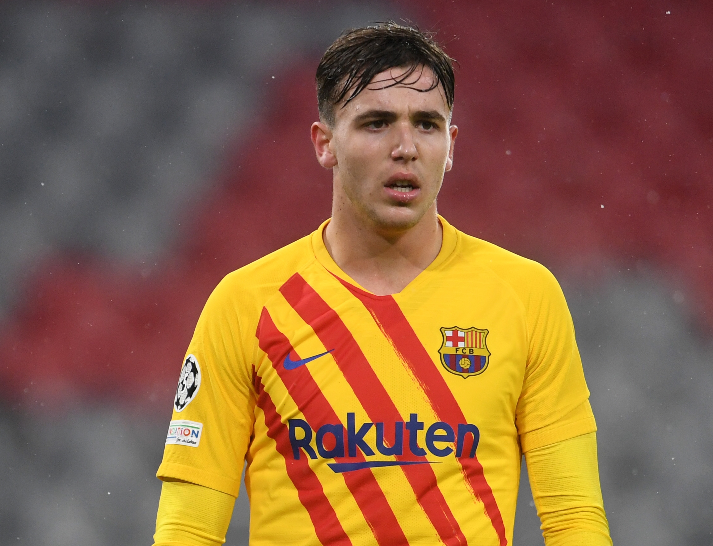 Soccer Football - Champions League - Group E - Bayern Munich v FC Barcelona - Allianz Arena, Munich, Germany - December 8, 2021 FC Barcelona's Nico Gonzalez looks dejected after the match REUTERS