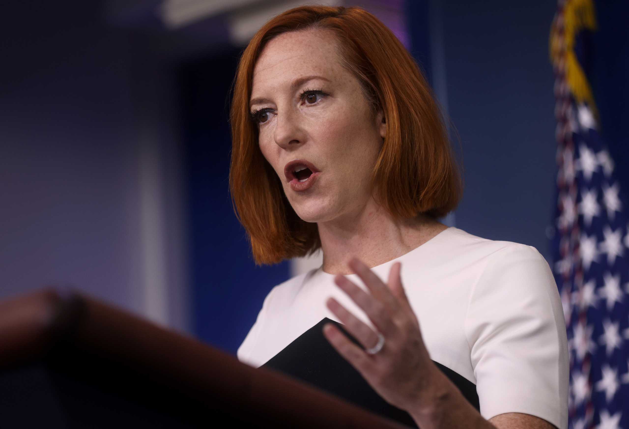 White House Press Secretary Jen Psaki holds a press briefing at the White House in Washington, U.S., December 6, 2021. REUTERS