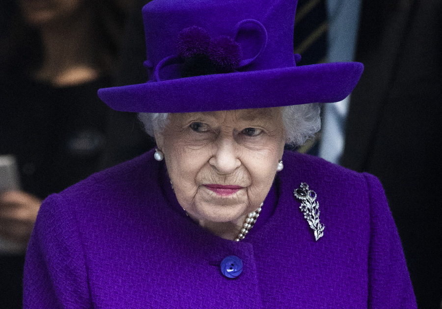 epa09547377 (FILE) - Britain's Queen Elizabeth II visits the new premises of the Royal National ENT and Eastman Dental Hospital in London, Britain 19 February 2020 (reissued 26 October 2021). The 95-year-old British monarch will not attend the COP26 Climate Conference in Glasgow in person following an advice by her doctors. The 2021 United Nations Climate Change Conference will run from 31 October to 12 November.  EPA