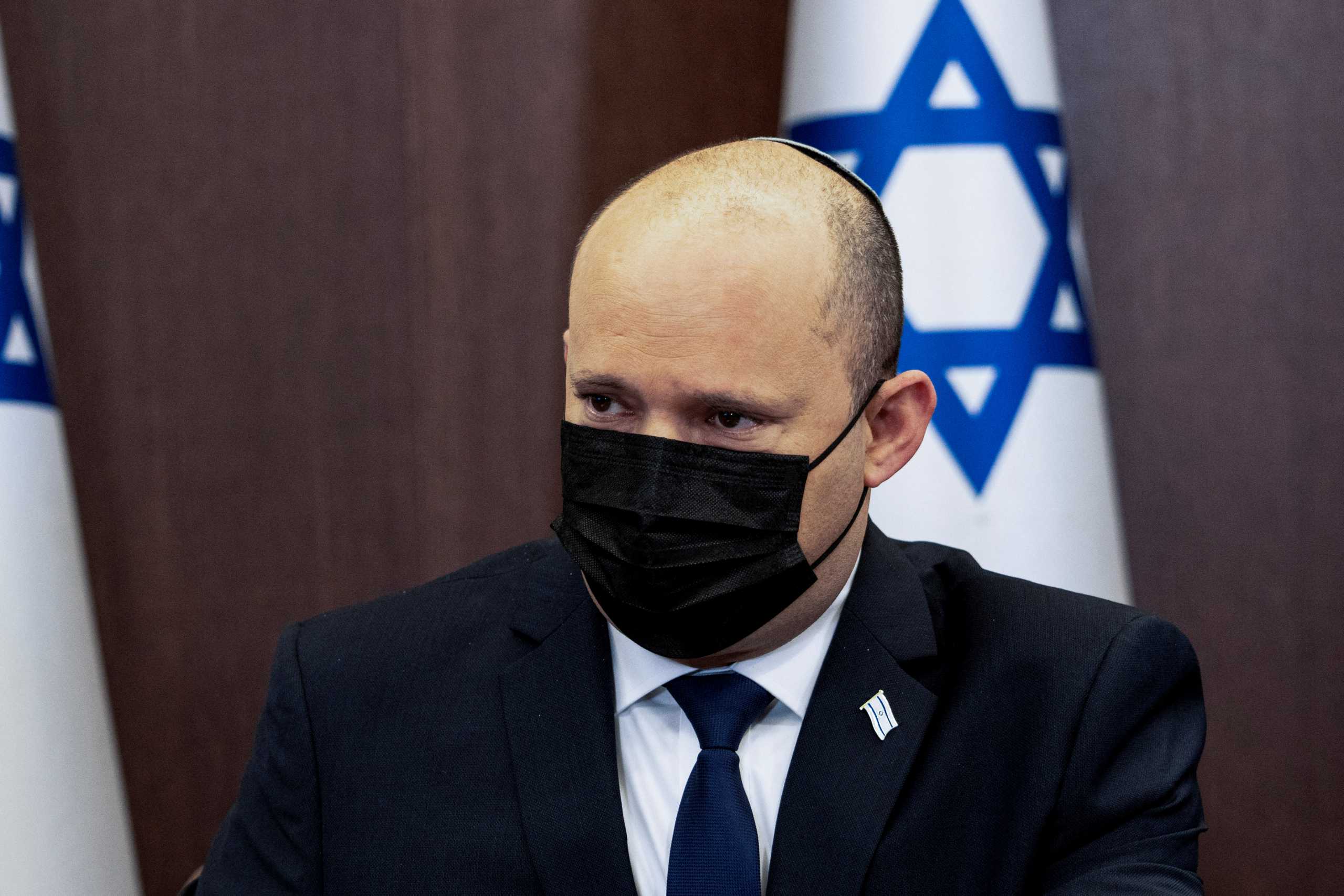 Israeli Prime Minister Naftali Bennett chairs the weekly cabinet meeting in Jerusalem, Israel December 12, 2021. Tsafrir Abayov