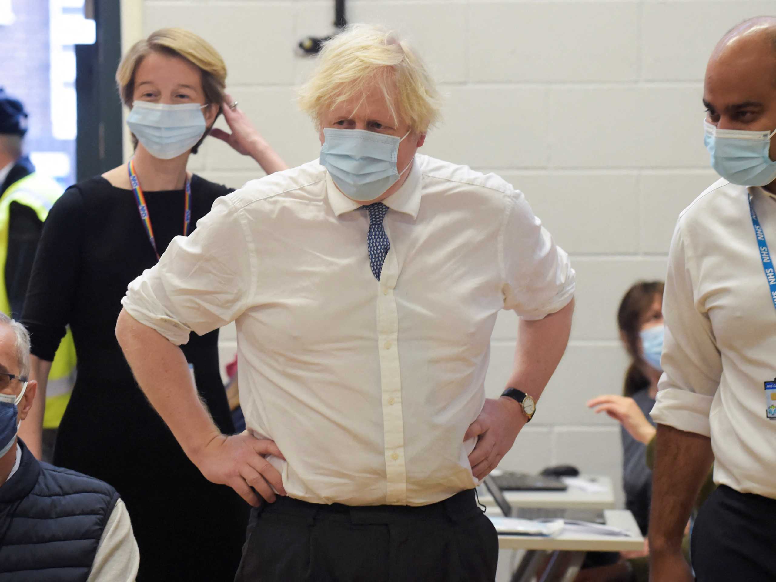 British Prime Minister Boris Johnson visits Stow Health vaccination centre in Westminster, London, Britain December 13, 2021. Jeremy Selwyn