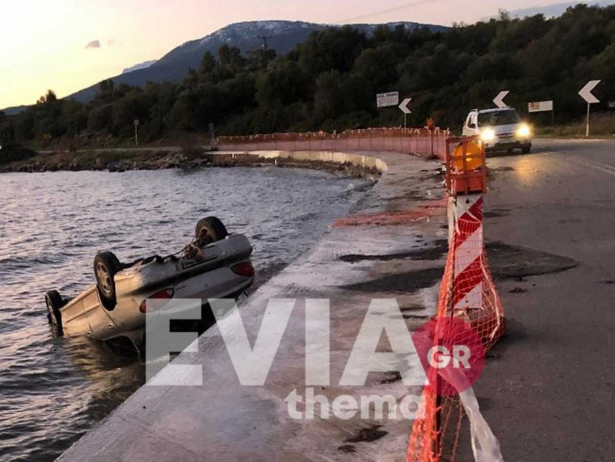 Εύβοια: Αυτοκίνητο τούμπαρε στη θάλασσα - Καλά στην υγεία του ο οδηγός
