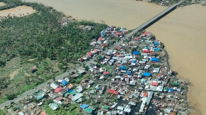 A general view of the damages caused by Typhoon Rai seen in Siargao Island, Surigao del Norte, Philippines, December 17, 2021. Philippine Coast Guard