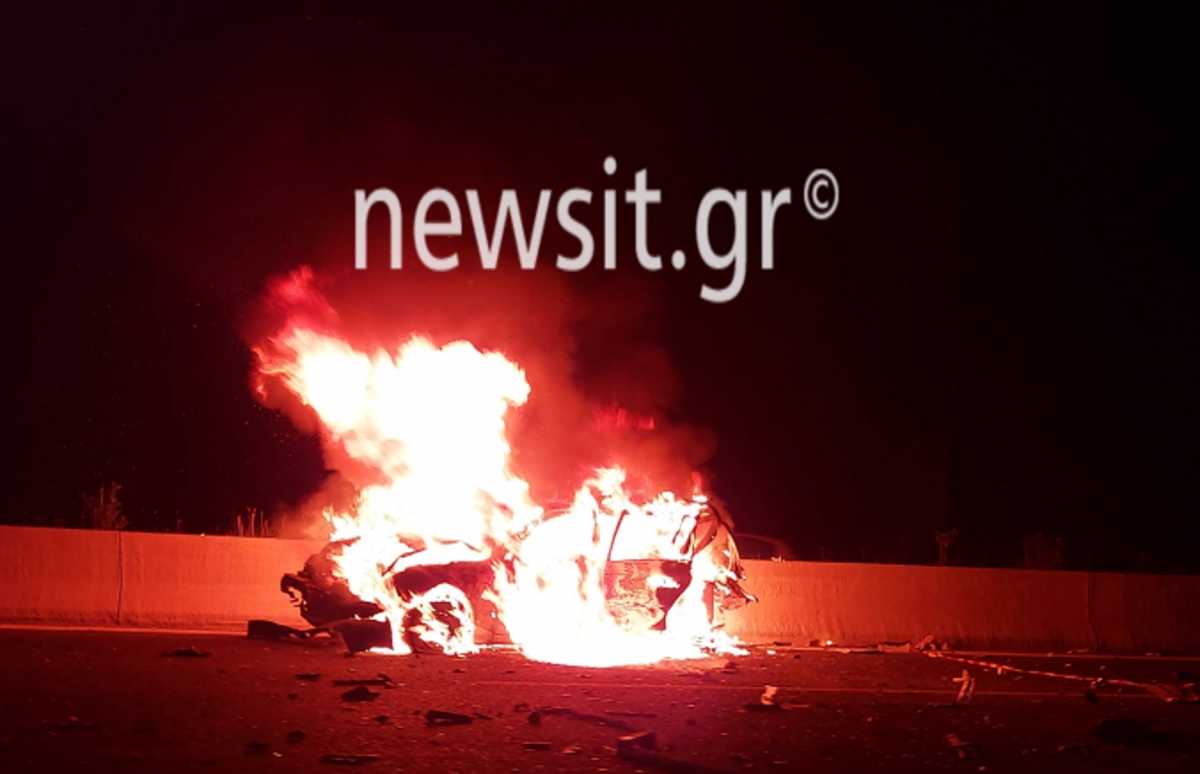 Απανθρακώθηκε οδηγός μέσα στο φλεγόμενο αυτοκίνητό του στην Αθηνών – Κορίνθου