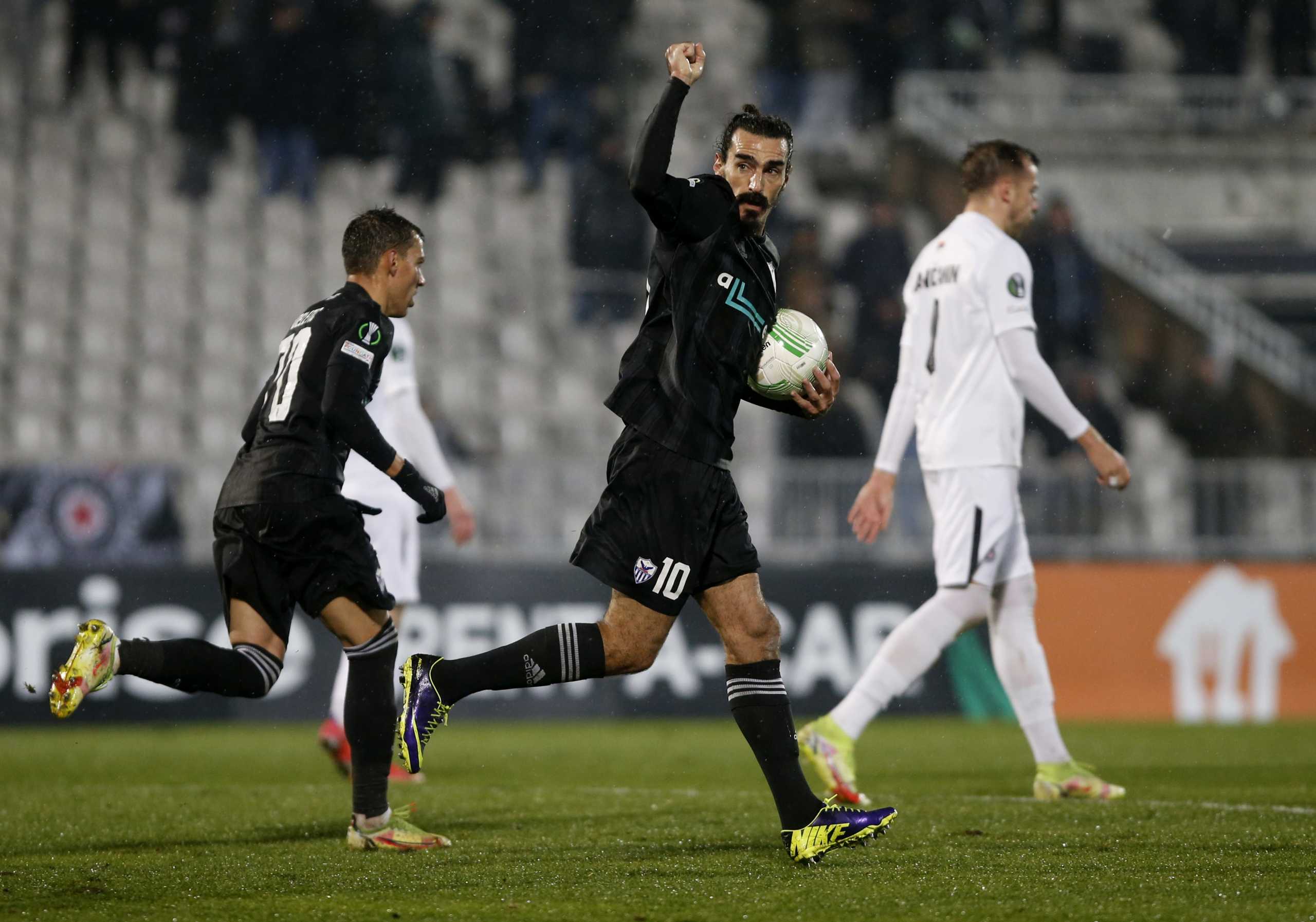 Soccer Football - Europa Conference League - Group B - Partizan v Anorthosis - Partizan Stadium, Belgrade, Serbia - December 9, 2021 Anorthosis' Lazaros Christodoulopoulos celebrates scoring their first goal REUTERS