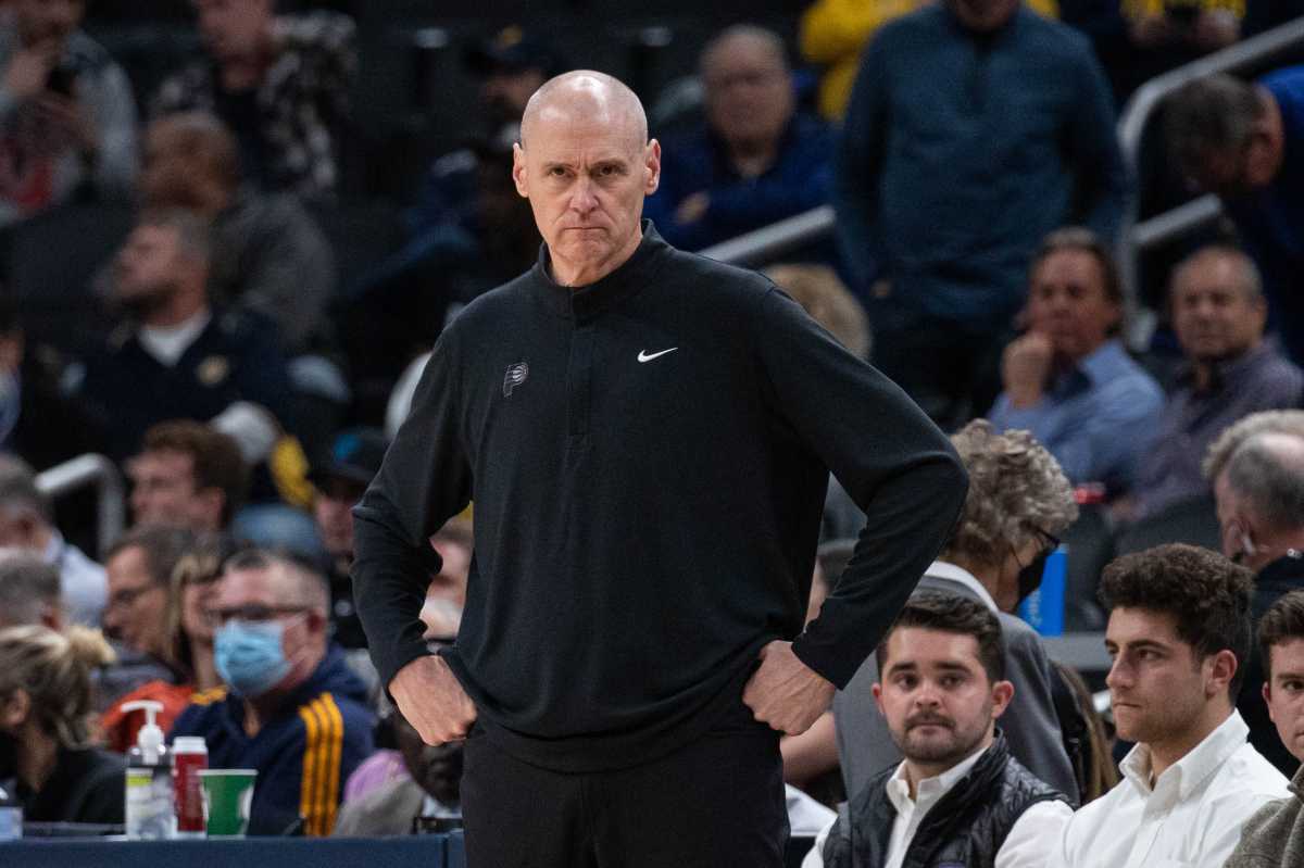 Dec 6, 2021; Indianapolis, Indiana, USA; Indiana Pacers head coach Rick Carlisle  in the second half against the Washington Wizards at Gainbridge Fieldhouse. Mandatory Credit: Trevor Ruszkowski-USA TODAY Sports