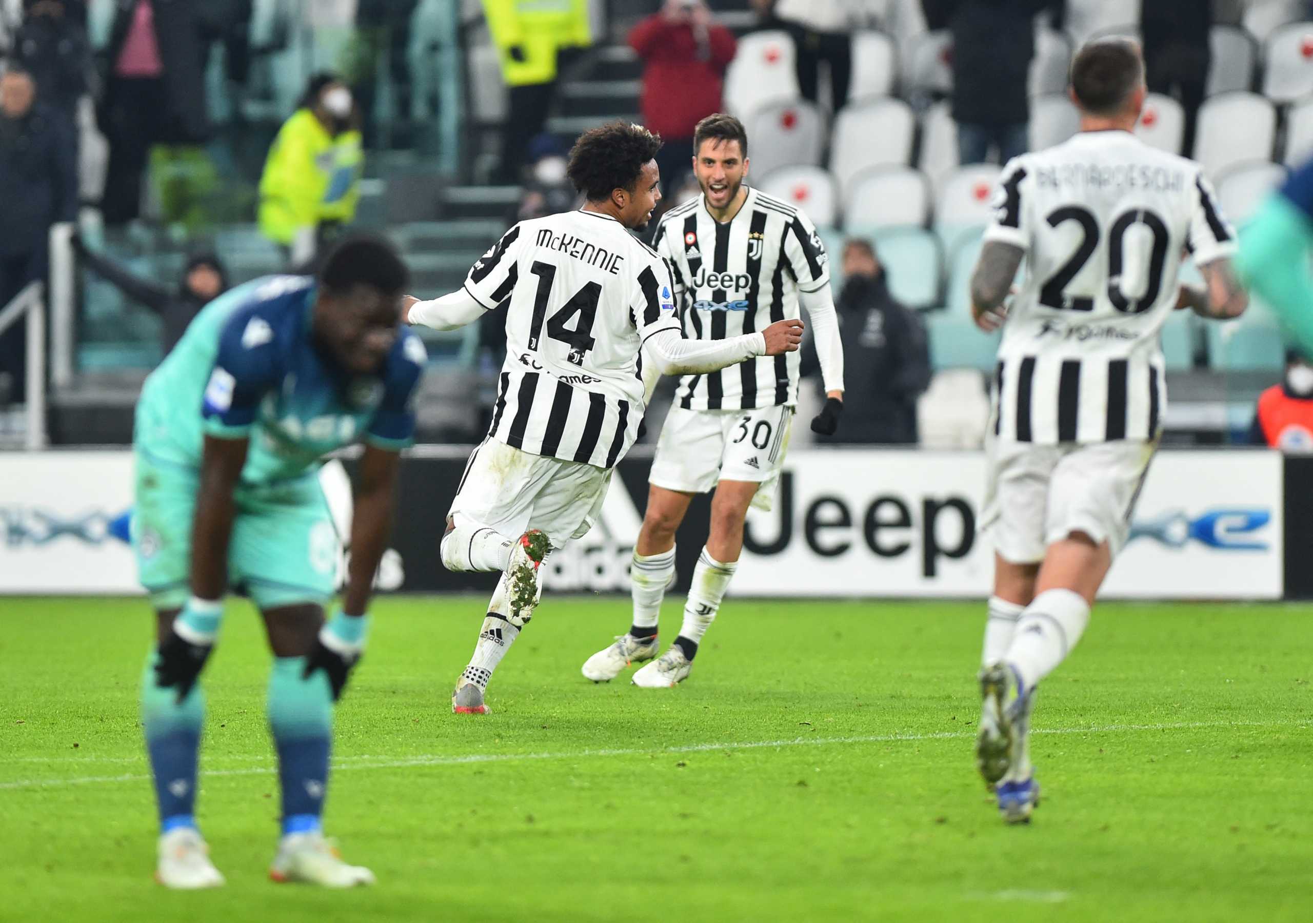 Soccer Football - Serie A - Juventus v Udinese - Allianz Stadium, Turin, Italy - January 15, 2022 Juventus' Weston McKennie celebrates scoring their second goal REUTERS