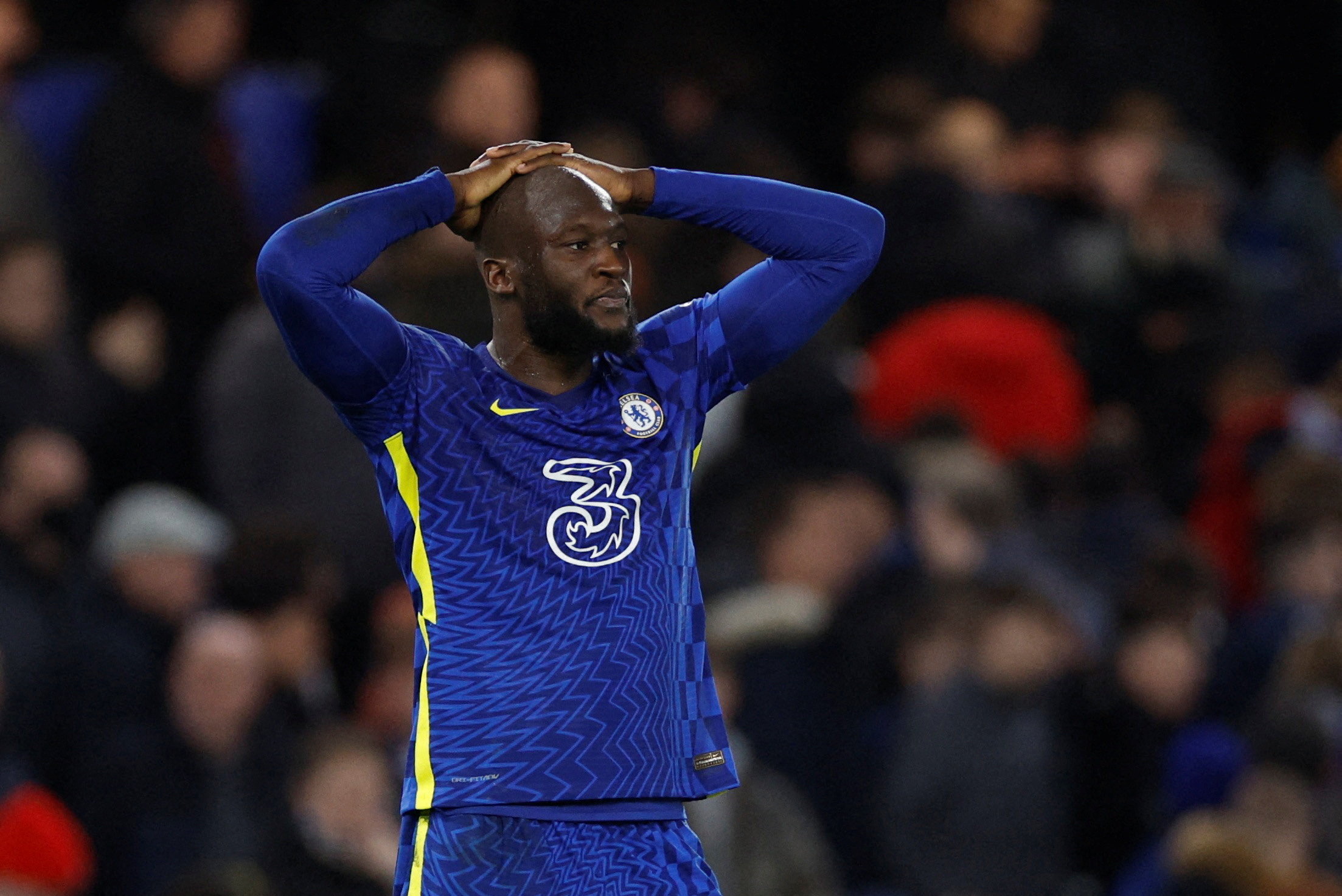 FILE PHOTO: Soccer Football - Premier League - Chelsea v Brighton & Hove Albion - Stamford Bridge, London, Britain - December 29, 2021 Chelsea's Romelu Lukaku after the match Action Images via Reuters