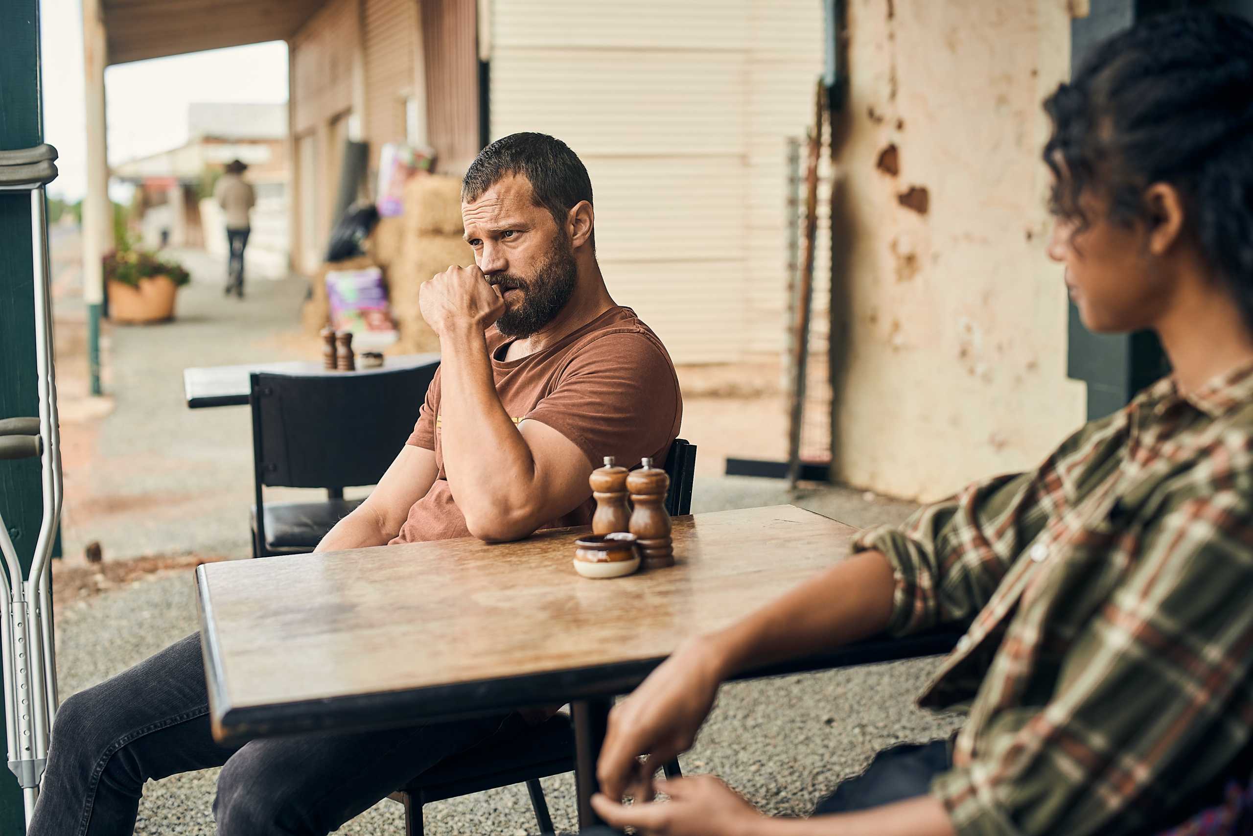 Ep1.  Stars Jamie Dornan and Shalom Brune-Franklin.
