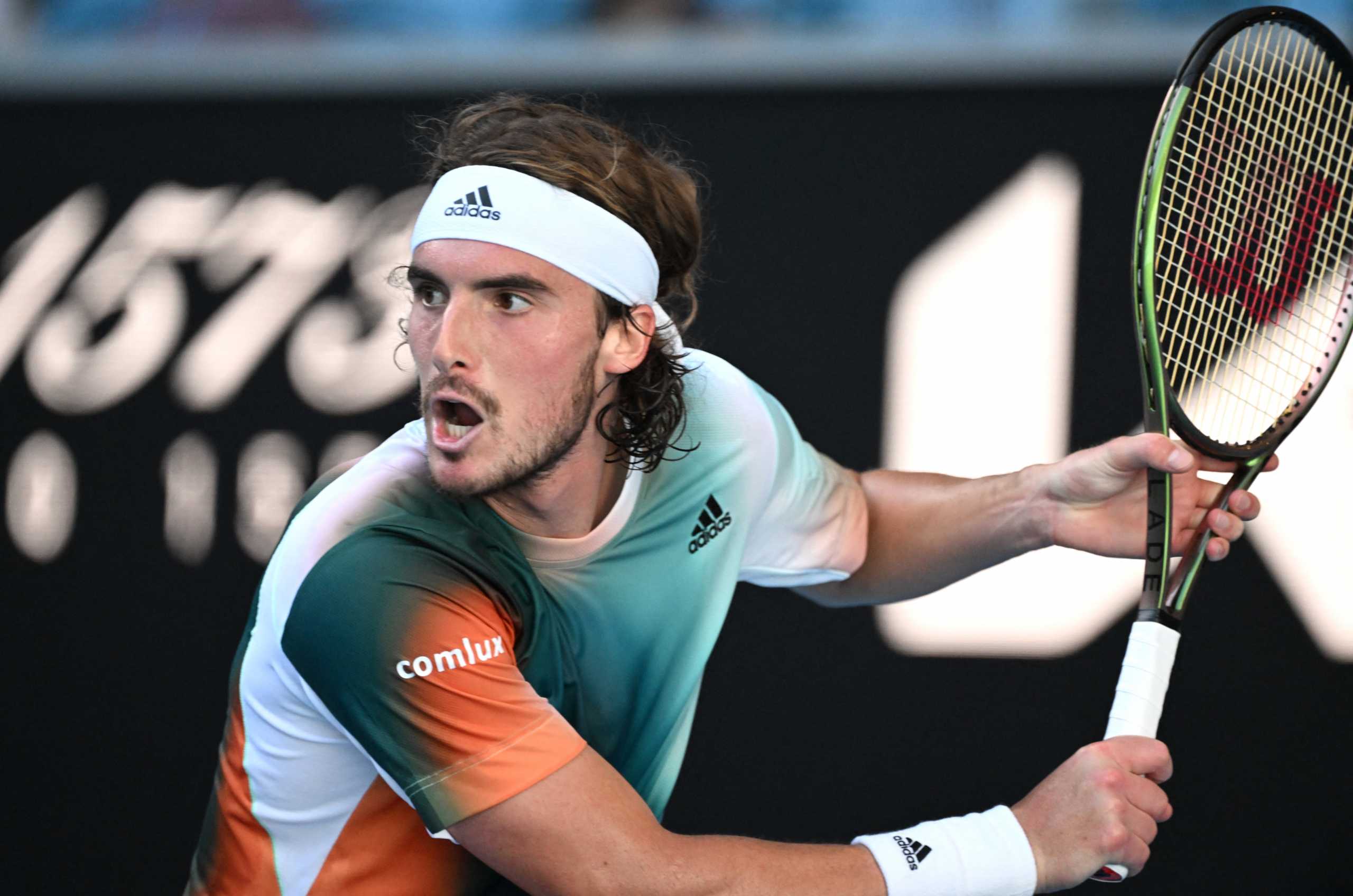 Tennis - Australian Open - Melbourne Park, Melbourne, Australia - January 20, 2022 Greece's Stefanos Tsitsipas in action during his second round match against Argentina's Sebastian Baez REUTERS