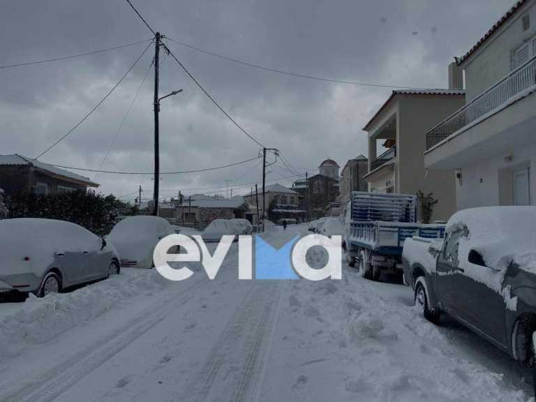 Καιρός – Εύβοια: Χωρίς ρεύμα 6 χωριά λόγω χιονιά – Μήνυμα έκτακτης ανάγκης από το 112