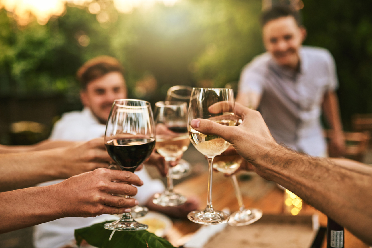Shot of friends having a get together outdoors
