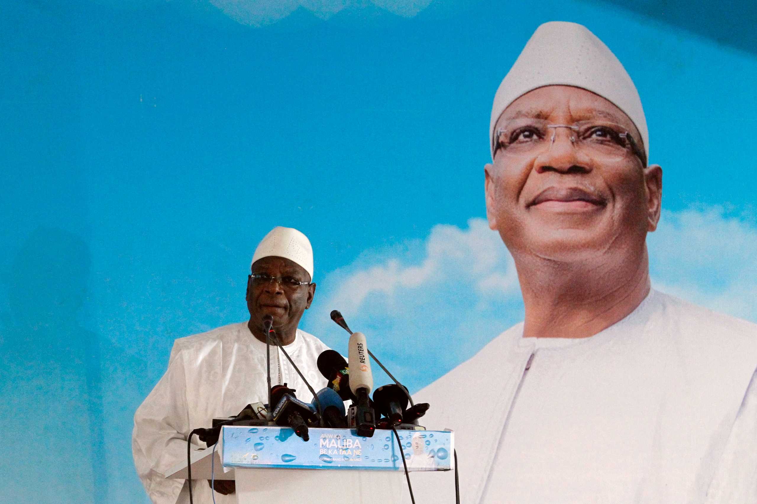 FILE PHOTO: Ibrahim Boubacar Keita, President of Mali and candidate for Rally for Mali party (RPM), speaks during a meeting in Bamako, Mali August 3, 2018. Picture taken August 3, 2018. REUTERS