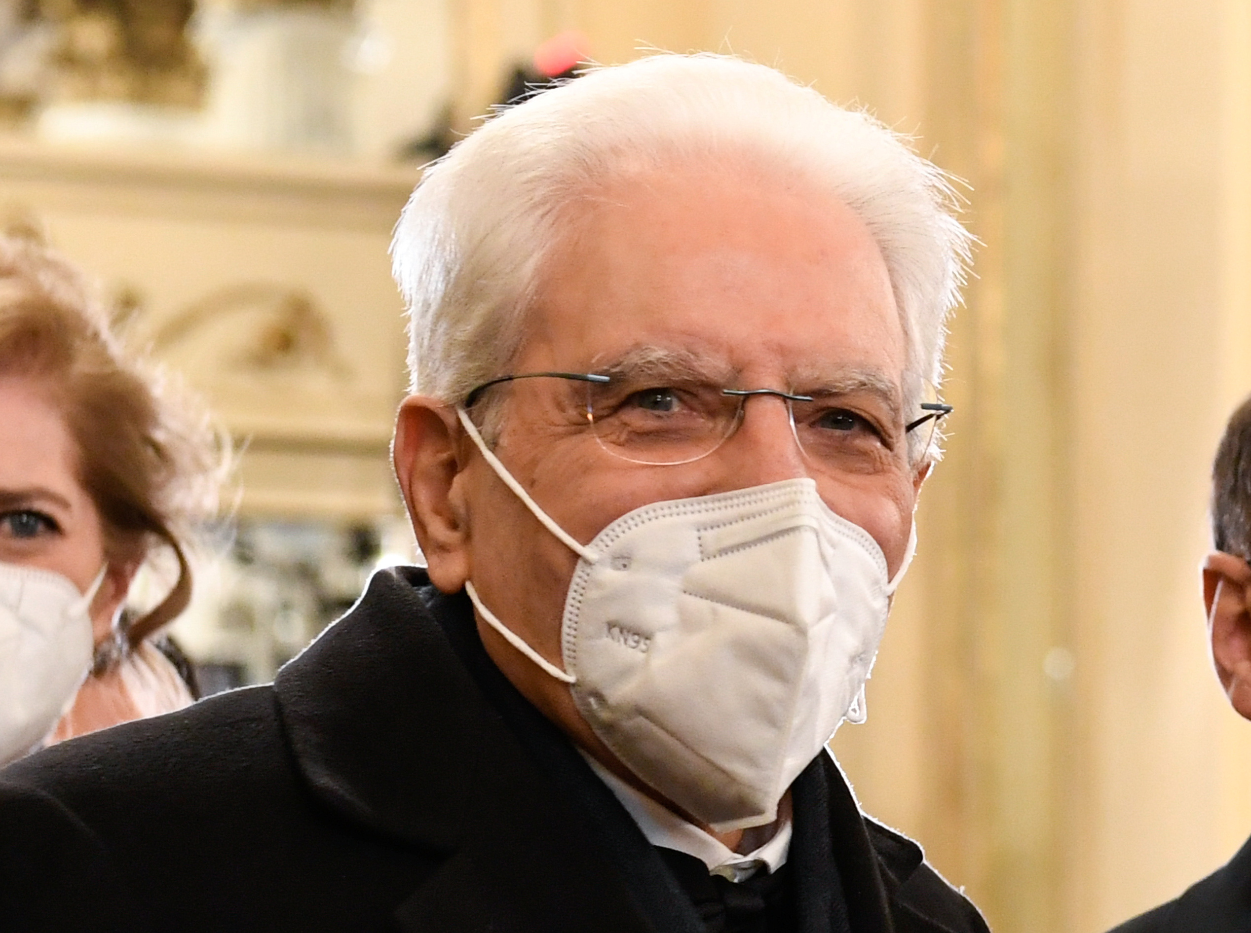 Italy's President Sergio Mattarella and CEO of La Scala Dominique Meyer arrive for the opening night of the La Scala opera house in Milan, Italy, December 7, 2021. REUTERS