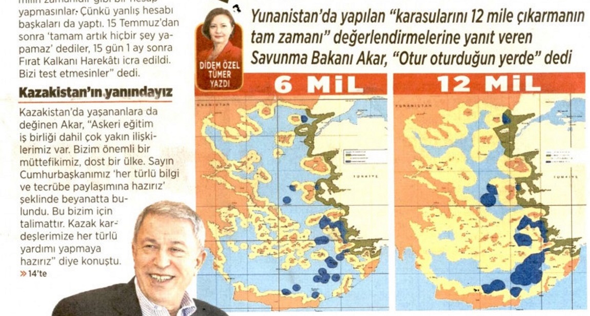 «Τσαμπουκάς» Ακάρ για τις επισκέψεις αξιωματούχων σε ελληνικά νησιά – «Αν απλώσουμε το χέρι τα αγγίζουμε» – Νέοι προκλητικοί χάρτες