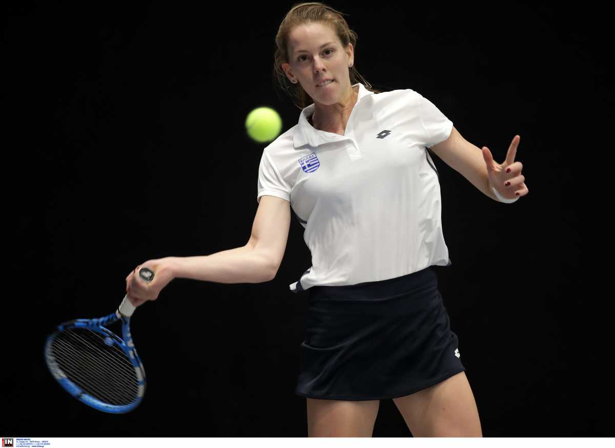 TALLINN,ESTONIA,06.FEB.20 - TENNIS - ITF Fed Cup. Image shows Despina Papamichail (GRE). Photo: GEPA pictures