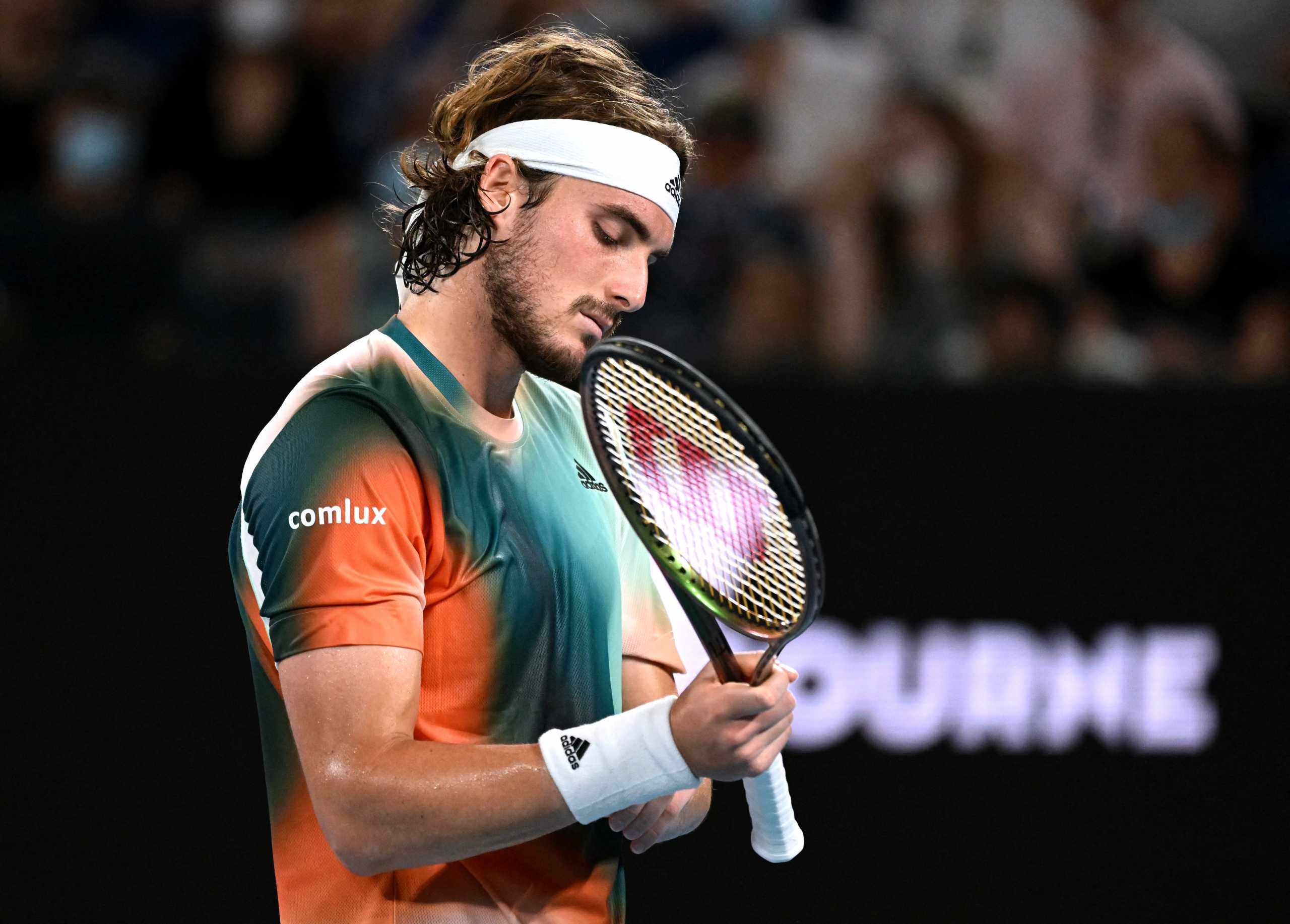Tennis - Australian Open - Melbourne Park, Melbourne, Australia - January 26, 2022  Greece's Stefanos Tsitsipas during his quarter final match against Italy's Jannik Sinner REUTERS