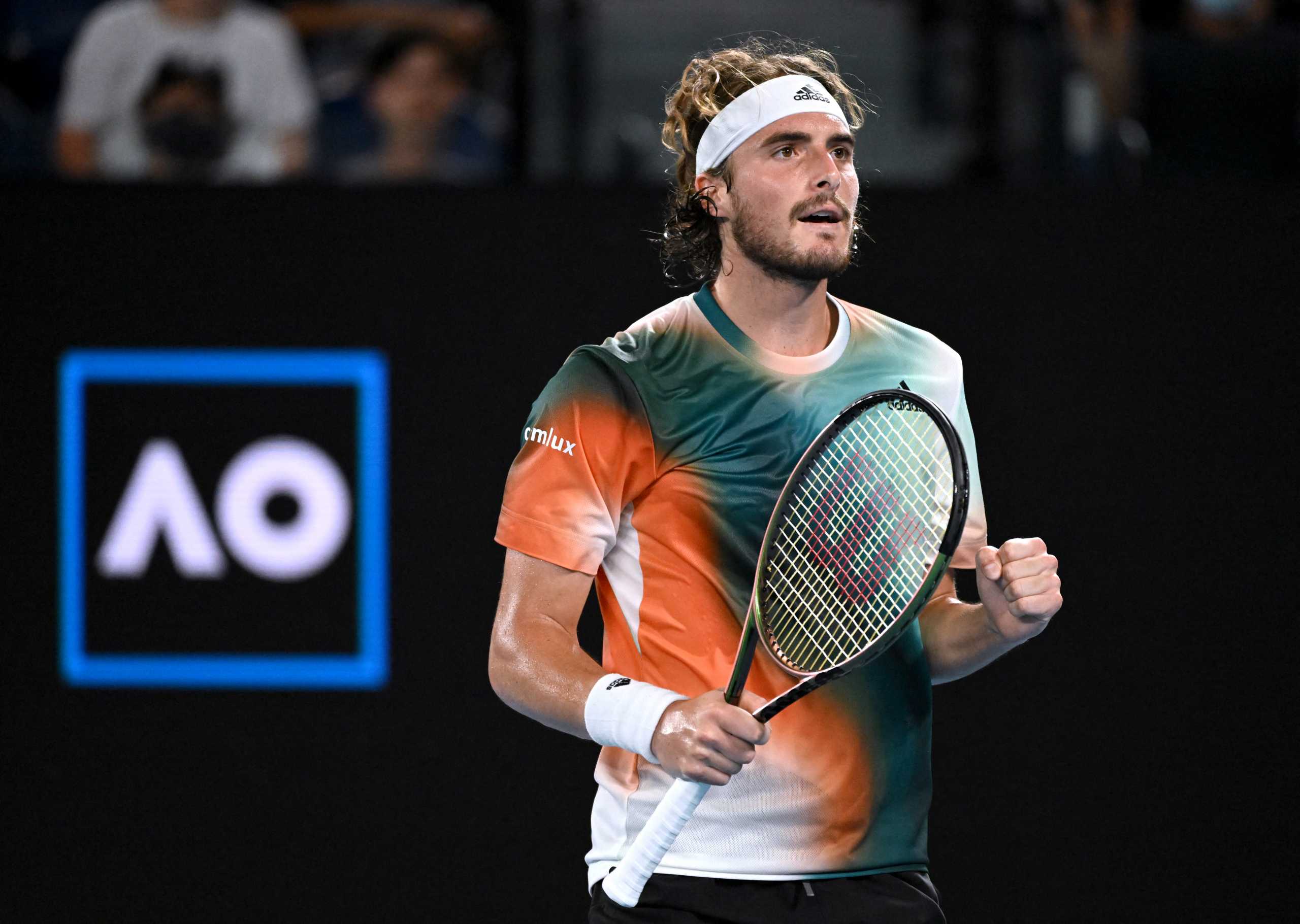 Tennis - Australian Open - Melbourne Park, Melbourne, Australia - January 26, 2022  Greece's Stefanos Tsitsipas reacts during his quarter final match against Italy's Jannik Sinner REUTERS