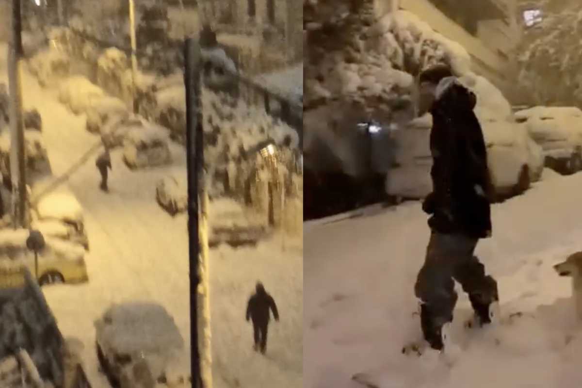 Έκαναν snowboard στους δρόμους της Αθήνας και έγιναν viral στο Instagram