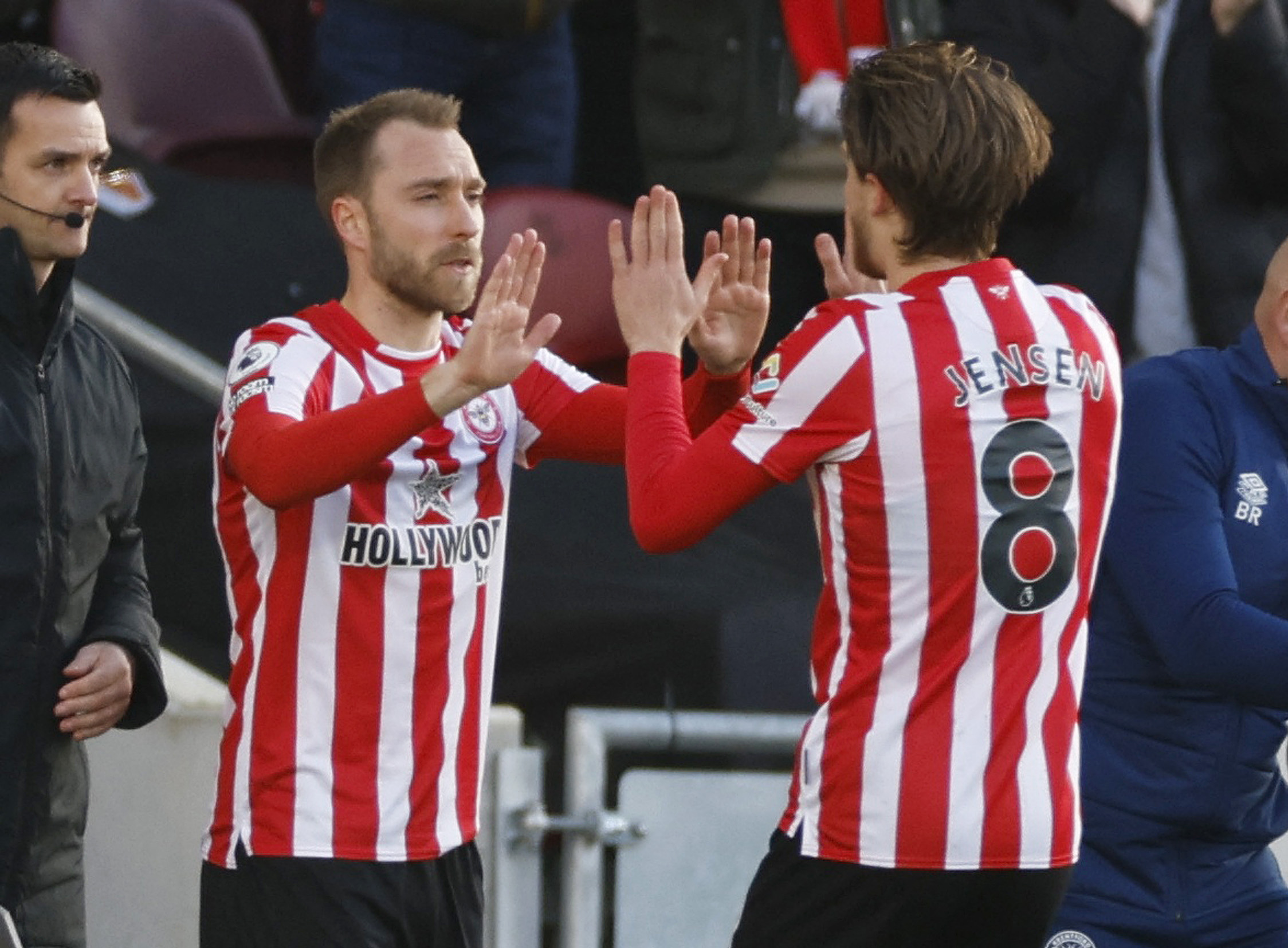 Soccer Football - Premier League - Brentford v Newcastle United - Brentford Community Stadium, London, Britain - February 26, 2022 Brentford's Christian Eriksen comes on as a substitute to replace Mathias Jensen Action Images via Reuters