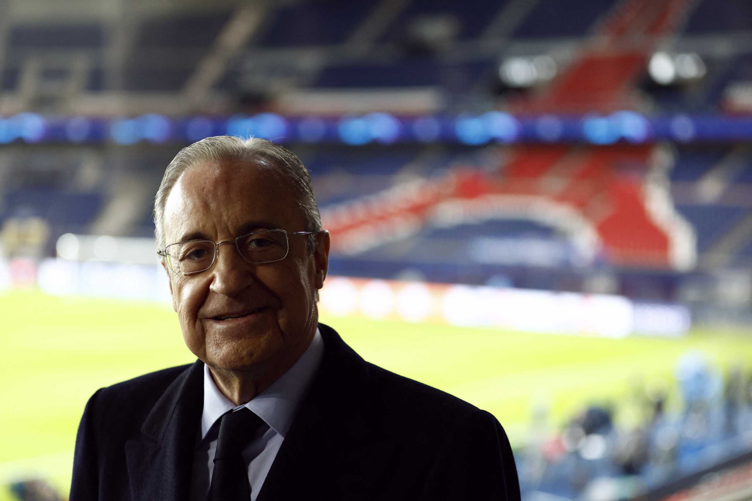 Soccer Football - Champions League - Real Madrid Training - Parc des Princes, Paris, France - February 14, 2022 Real Madrid president Florentino Perez REUTERS