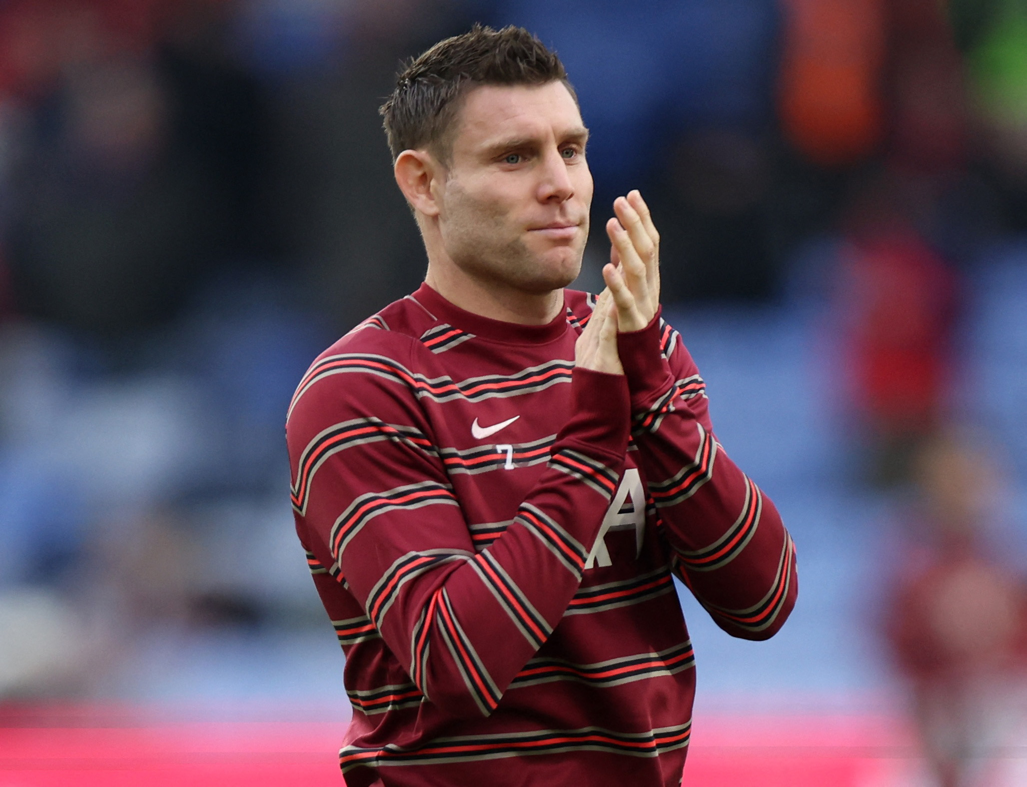 Soccer Football - Premier League - Crystal Palace v Liverpool - Selhurst Park, London, Britain - January 23, 2022 Liverpool's James Milner during the warm up before the match REUTERS