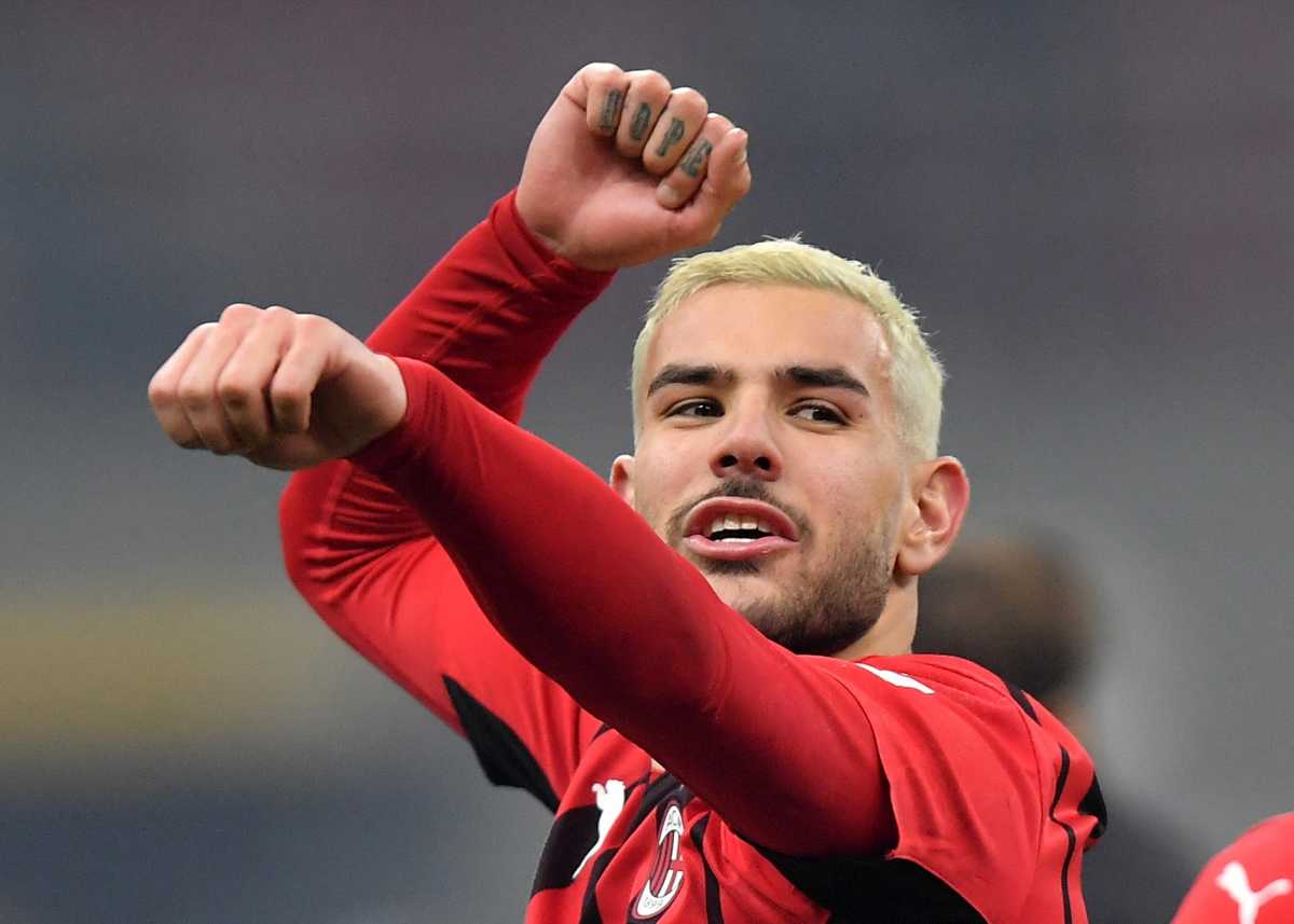 Soccer Football - Serie A - Inter Milan v AC Milan - San Siro, Milan, Italy - February 5, 2022  AC Milan's Theo Hernandez celebrates after the match REUTERS