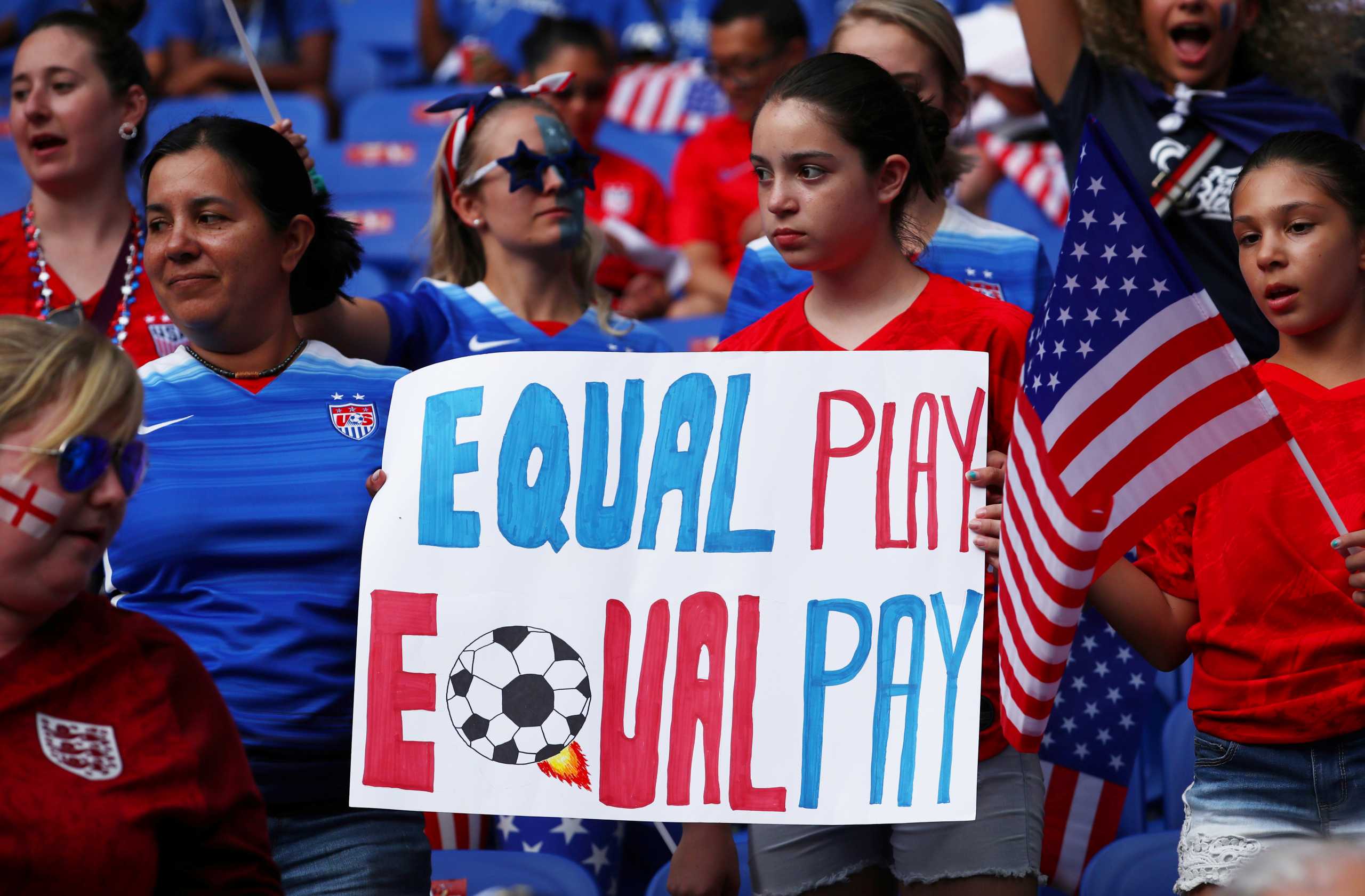 Soccer Football - Women's World Cup - Semi Final - England v United States - Groupama Stadium, Lyon, France - July 2, 2019  United States fans before the match  REUTERS