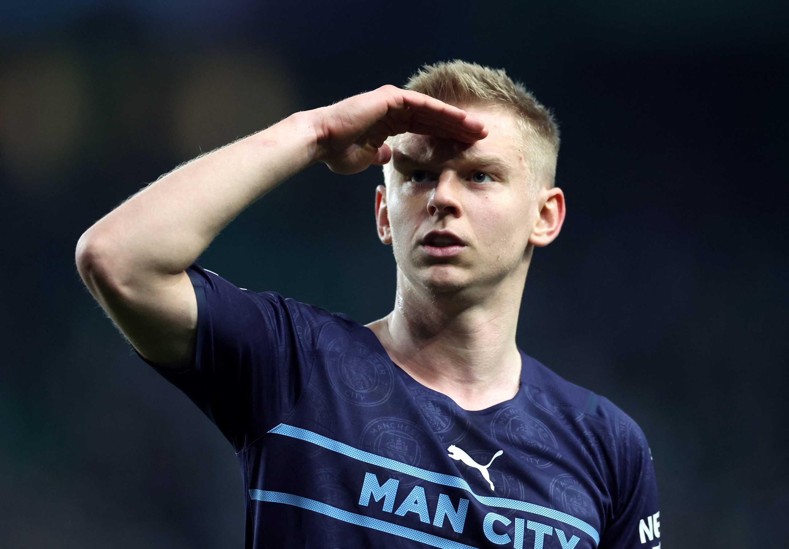 Soccer Football - Champions League - Round of 16 First Leg - Sporting CP v Manchester City - Estadio Jose Alvalade, Lisbon, Portugal - February 15, 2022 Manchester City's Oleksandr Zinchenko reacts after the match Action Images via Reuters