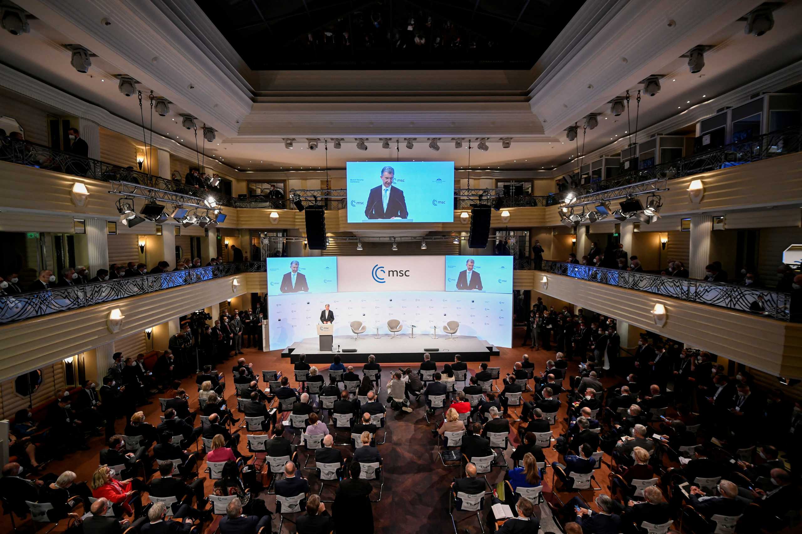 Designated Munich Security Conference Chairman Christoph Heusgen speaks at the Munich Security Conference in Munich, Germany, February 18, 2022. Ina Fassbender