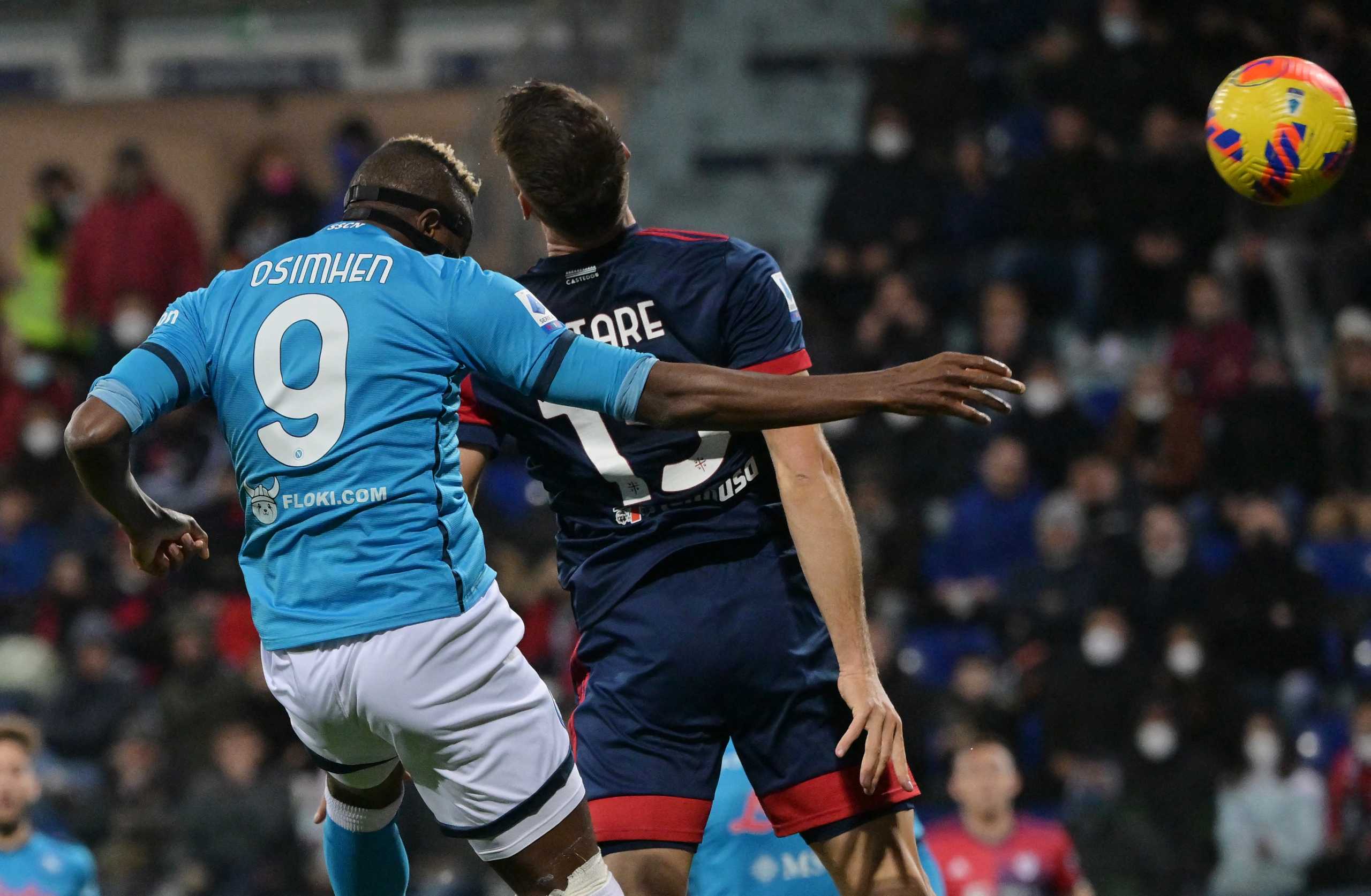 Soccer Football - Serie A - Cagliari v Napoli - Sardegna Arena, Cagliari, Italy - February 21, 2022 Napoli's Victor Osimhen scores their first goal REUTERS
