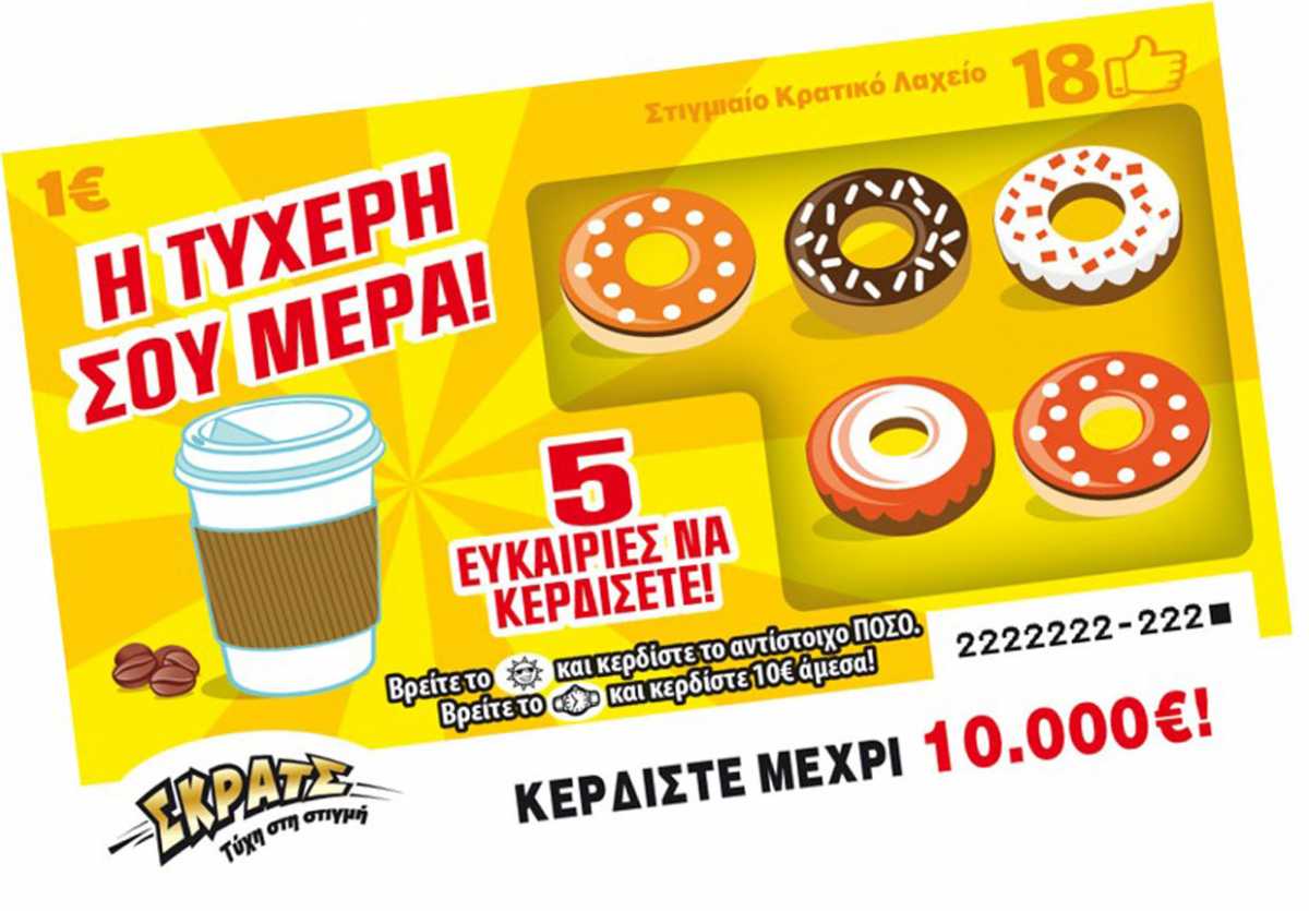 Ήρθε «Η ΤΥΧΕΡΗ ΣΟΥ ΜΕΡΑ» στο ΣΚΡΑΤΣ – Πώς παίζεται το νέο παιχνίδι με κέρδη έως και 10.000 ευρώ