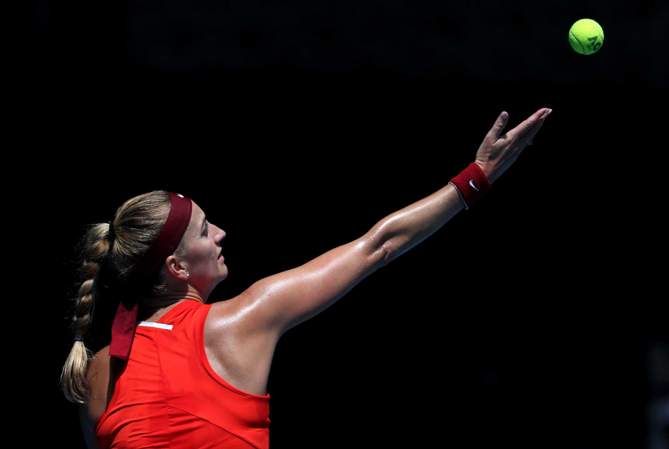 Tennis - Australian Open - Melbourne Park, Melbourne, Australia - January 18, 2022 Czech Republic's Petra Kvitova in action during her first round match against Romania's Sorana Cirstea REUTERS