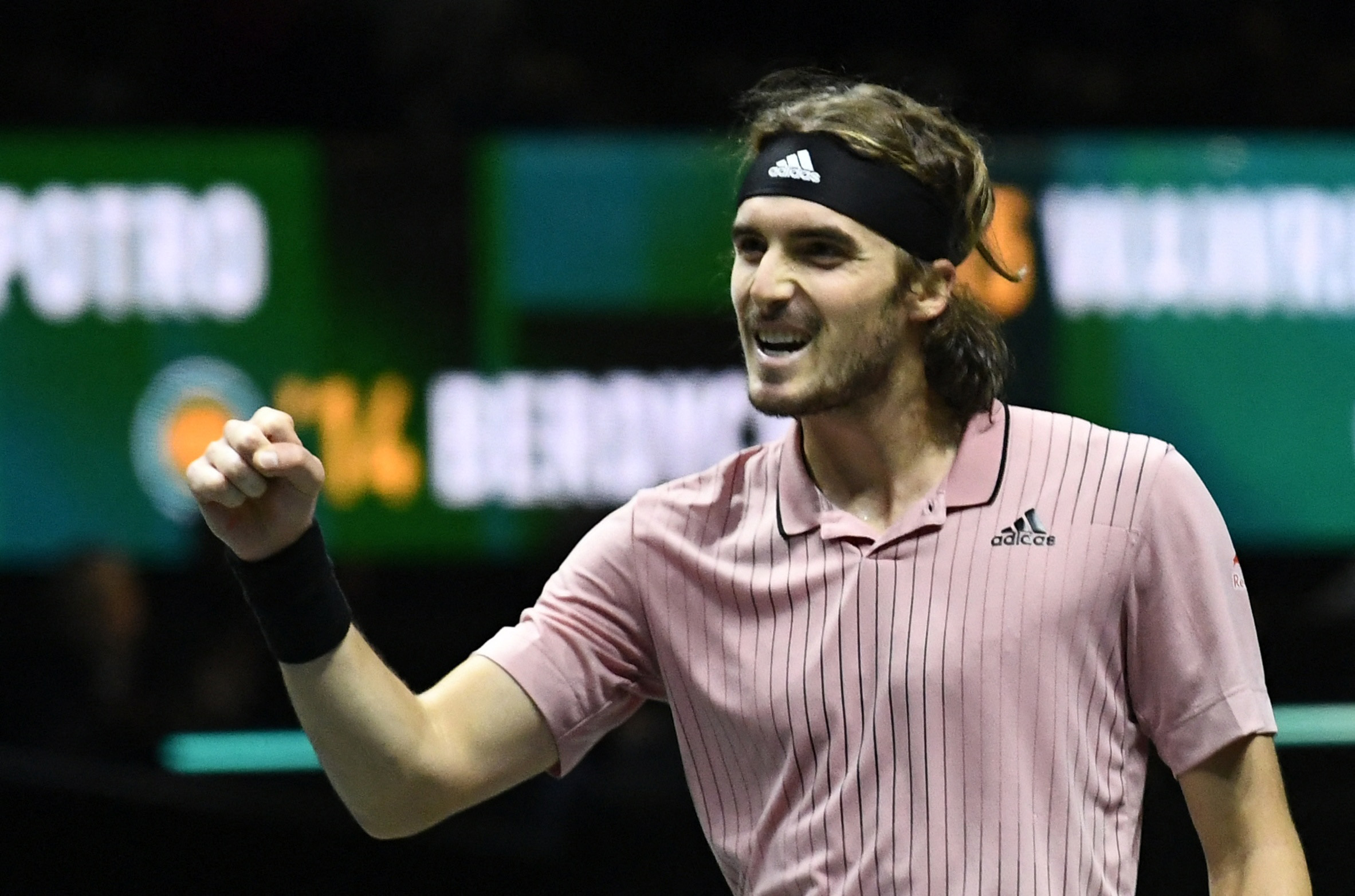 Tennis - ATP 500 - Rotterdam Open - Rotterdam Ahoy, Rotterdam, Netherlands - February 12, 2022 Greece's Stefanos Tsitsipas celebrates after winning his semi final match against Czech Republic's Jiri Lehecka REUTERS