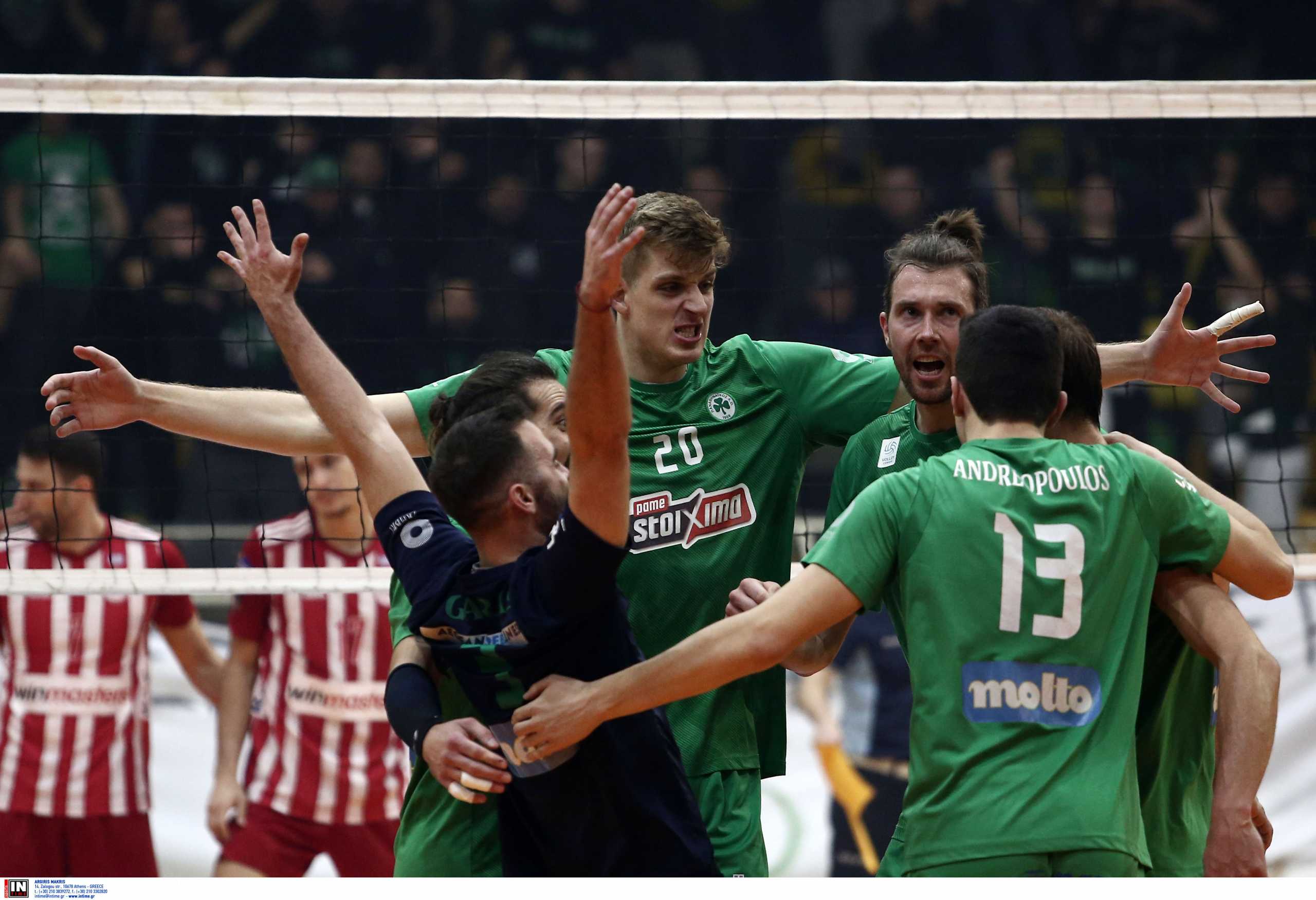 Παναθηναϊκός – Ολυμπιακός 3-1: «Πράσινο» το ντέρμπι στο φινάλε της κανονικής διάρκειας της Volley League