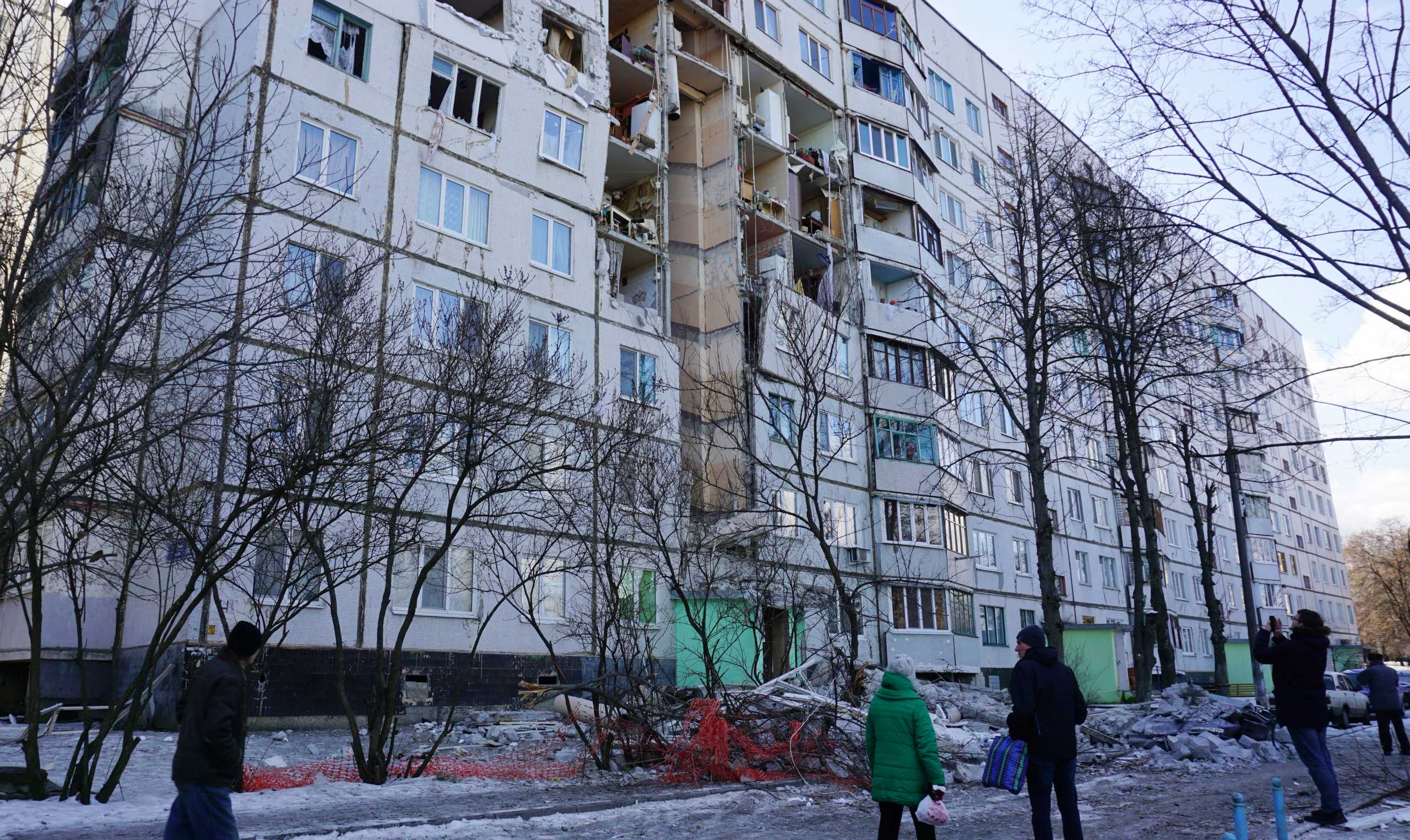 A view shows a residential building damaged by recent shelling in Kharkiv, Ukraine February 27, 2022. REUTERS