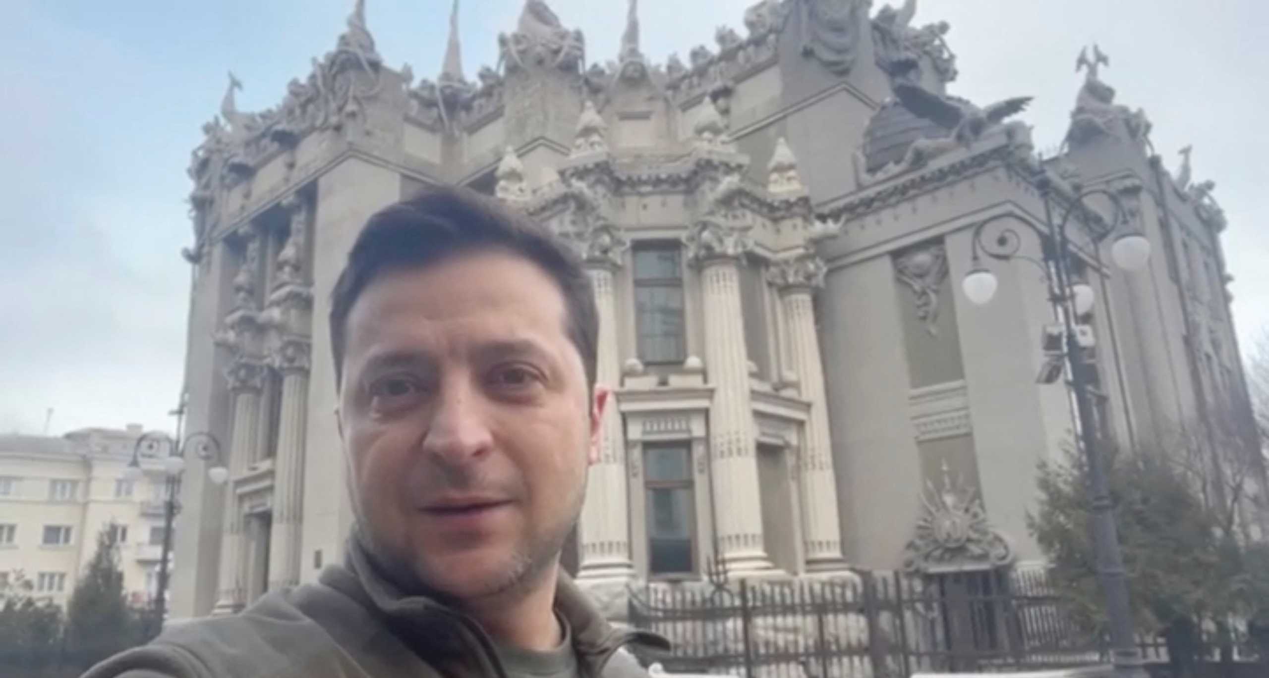 Ukrainian President Volodymyr Zelenskiy addresses Ukrainians in Kyiv, Ukraine, February 26, 2022 in this screengrab obtained from a social media video. Instagram