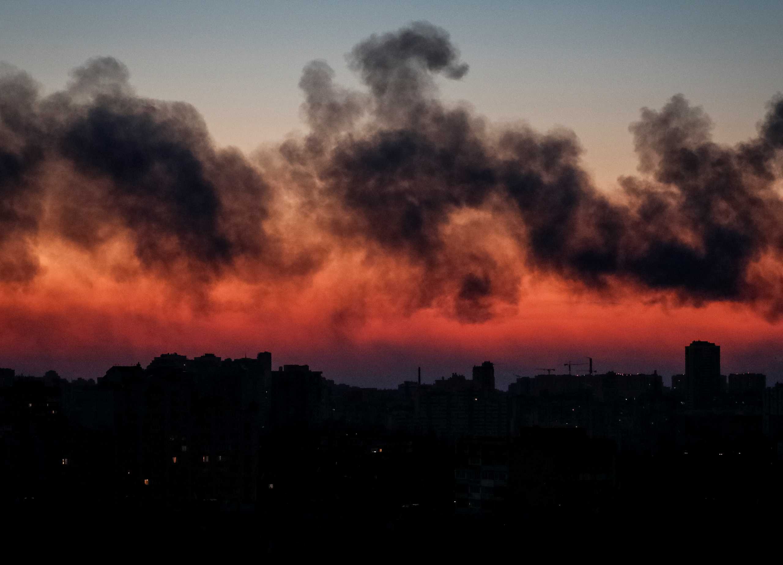 Smoke rises after shelling near Kyiv, Ukraine March 17, 2022. REUTERS