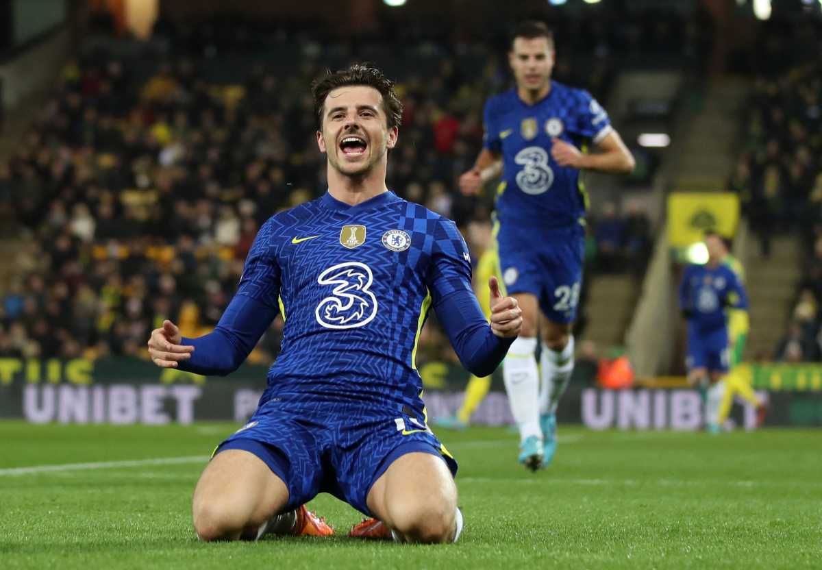 Soccer Football - Premier League - Norwich City v Chelsea - Carrow Road, Norwich, Britain - March 10, 2022  Chelsea's Mason Mount celebrates scoring their second goal REUTERS