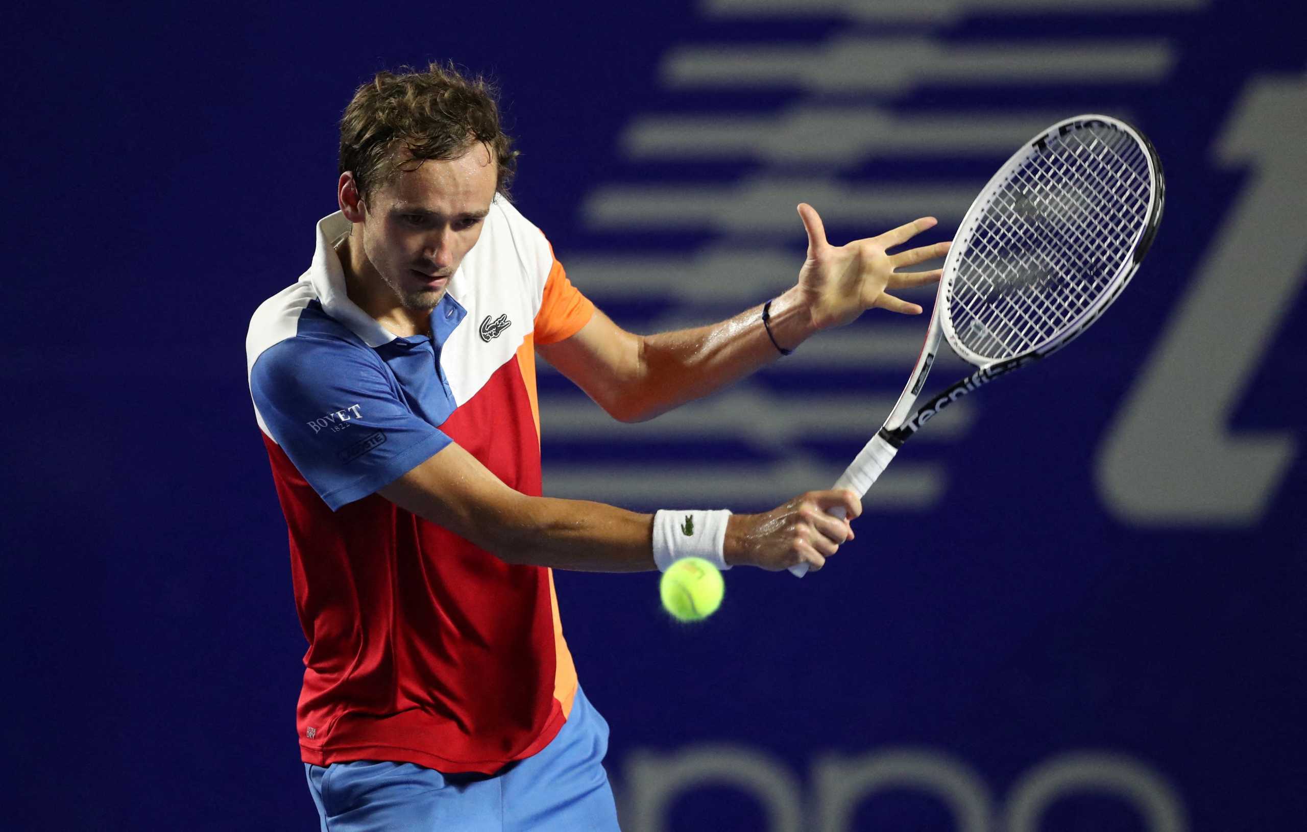 FILE PHOTO: Tennis - ATP 500 - Abierto Mexicano - The Fairmont Acapulco Princess, Acapulco, Mexico - February 25, 2022 Russia's Daniil Medvedev in action during his semifinal match against Spain's Rafael Nadal REUTERS
