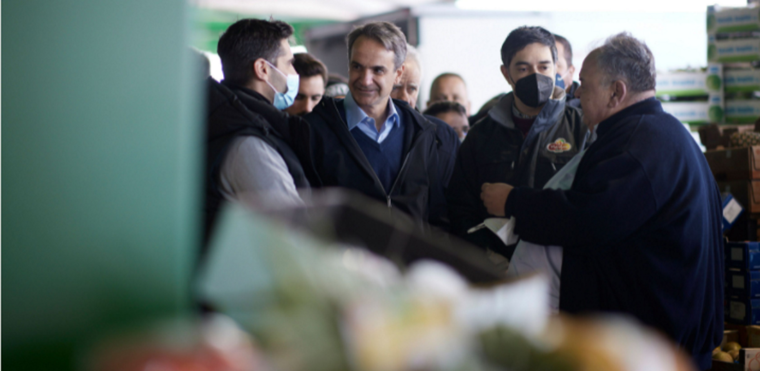 Ο Κυριάκος Μητσοτάκης στην Κεντρική Λαχαναγορά: Δεν υπάρχει πρόβλημα επάρκειας λόγω Ουκρανίας