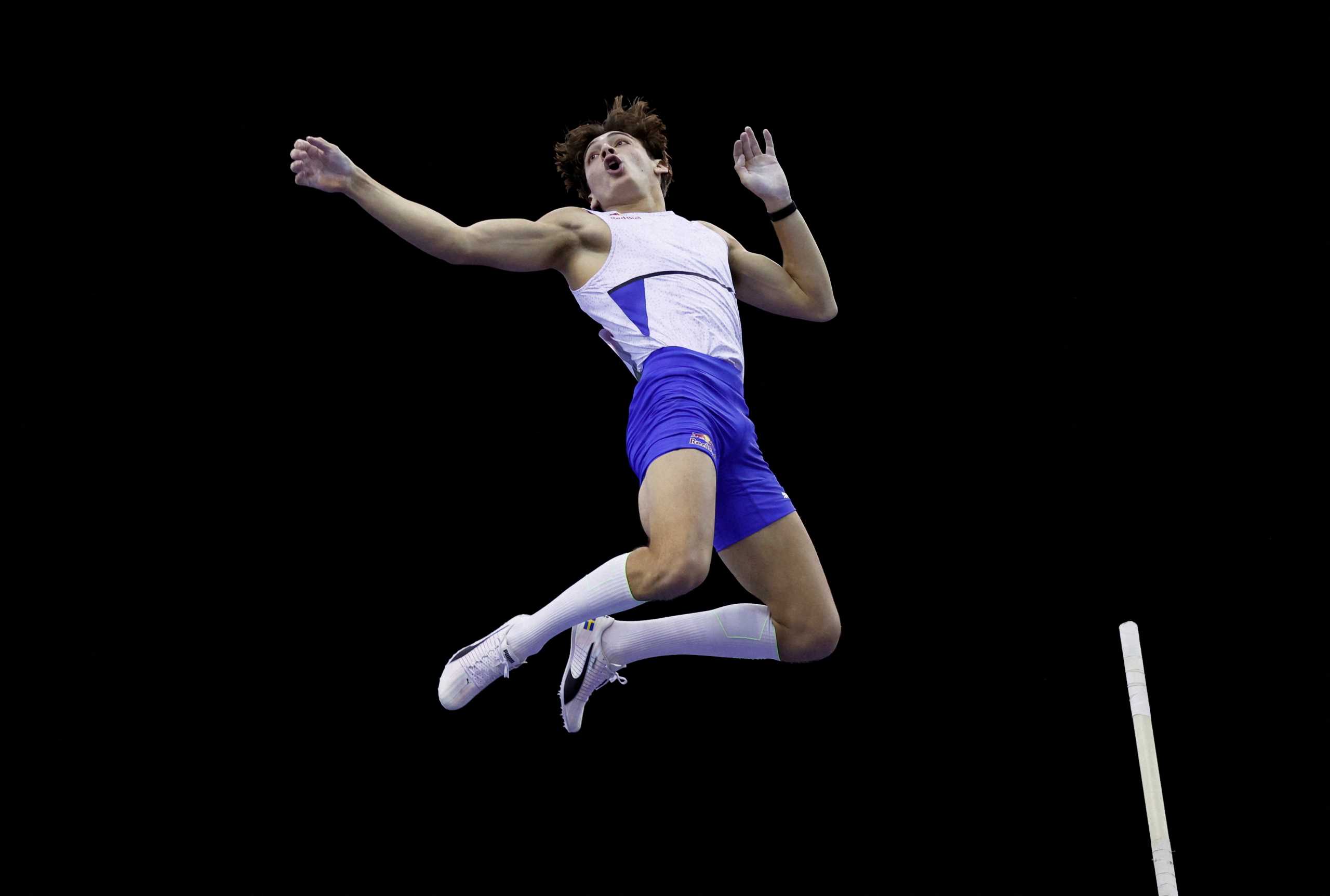 Athletics - Muller Indoor Grand Prix - Arena Birmingham, Birmingham, Britain - February 19, 2022 Sweden's Armand Duplantis reacts during the men's pole vault Action Images via Reuters