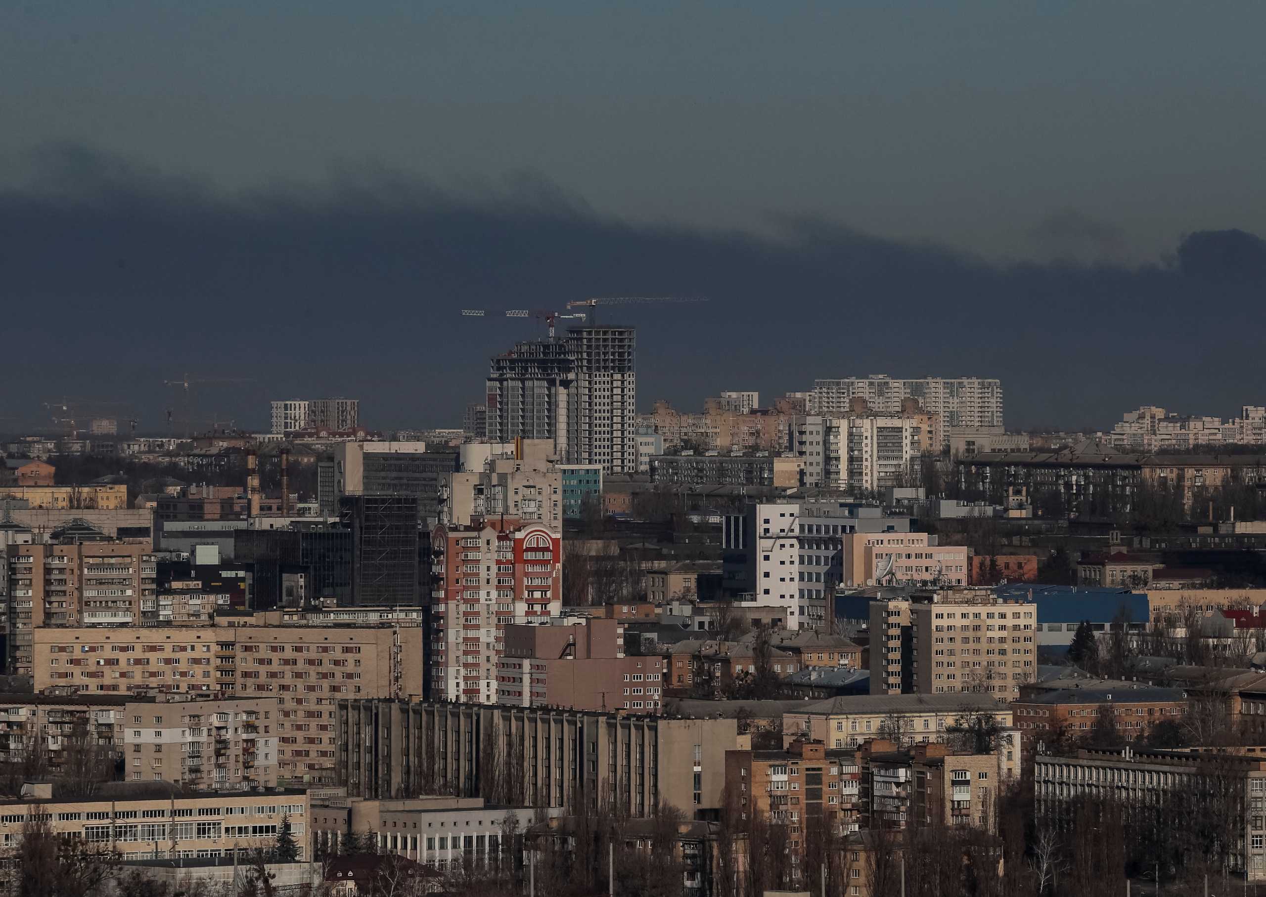 Smoke rises after shelling amid Russia's invasion, near Kyiv, Ukraine March 22, 2022. REUTERS